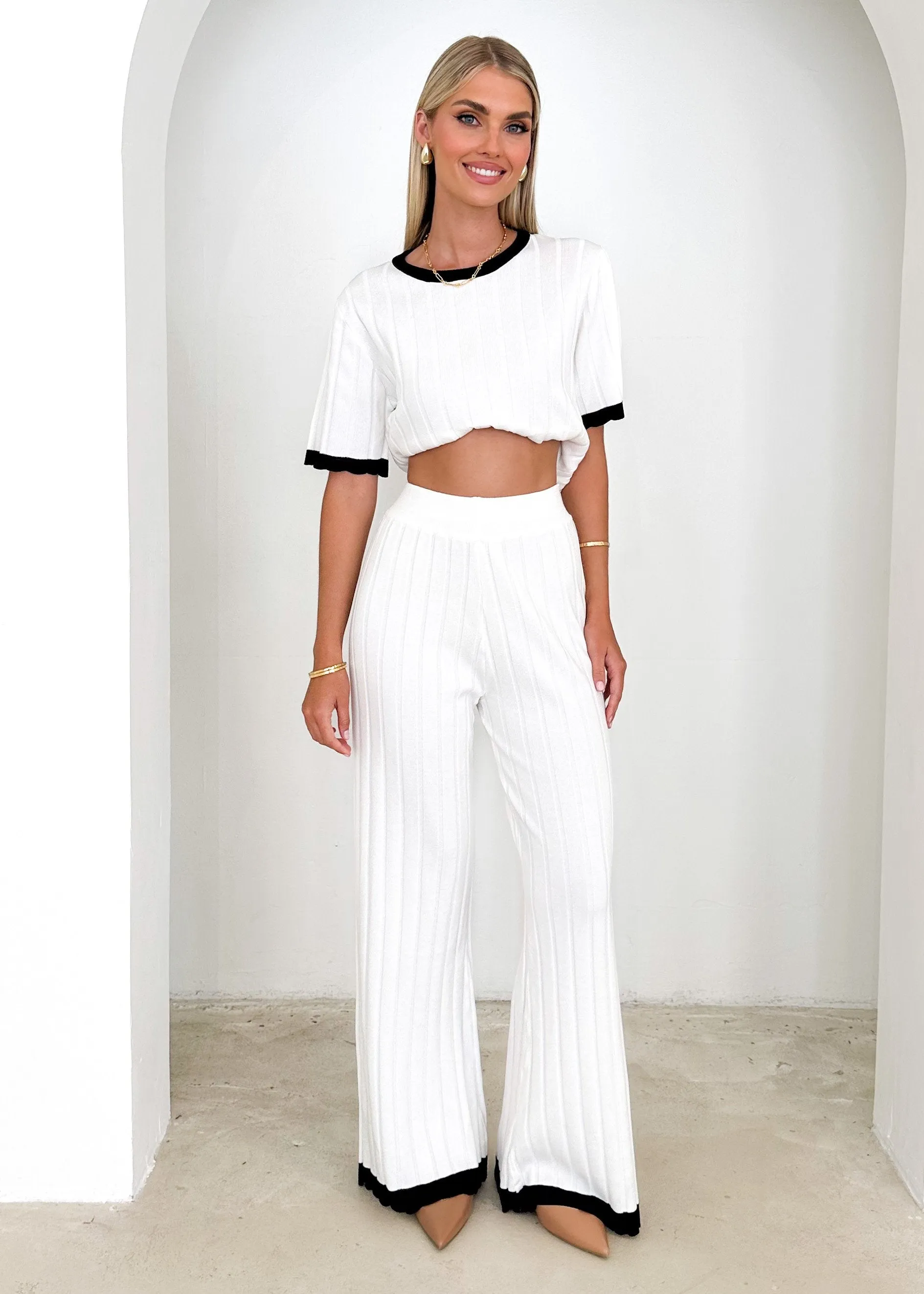 Tienna Knit Pants - Off White sold by Gingham & Heels product image thumbnail 5
