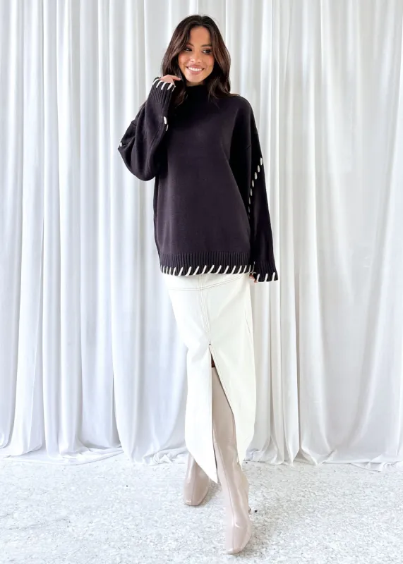 Keira Sweater - Chocolate sold by Gingham & Heels