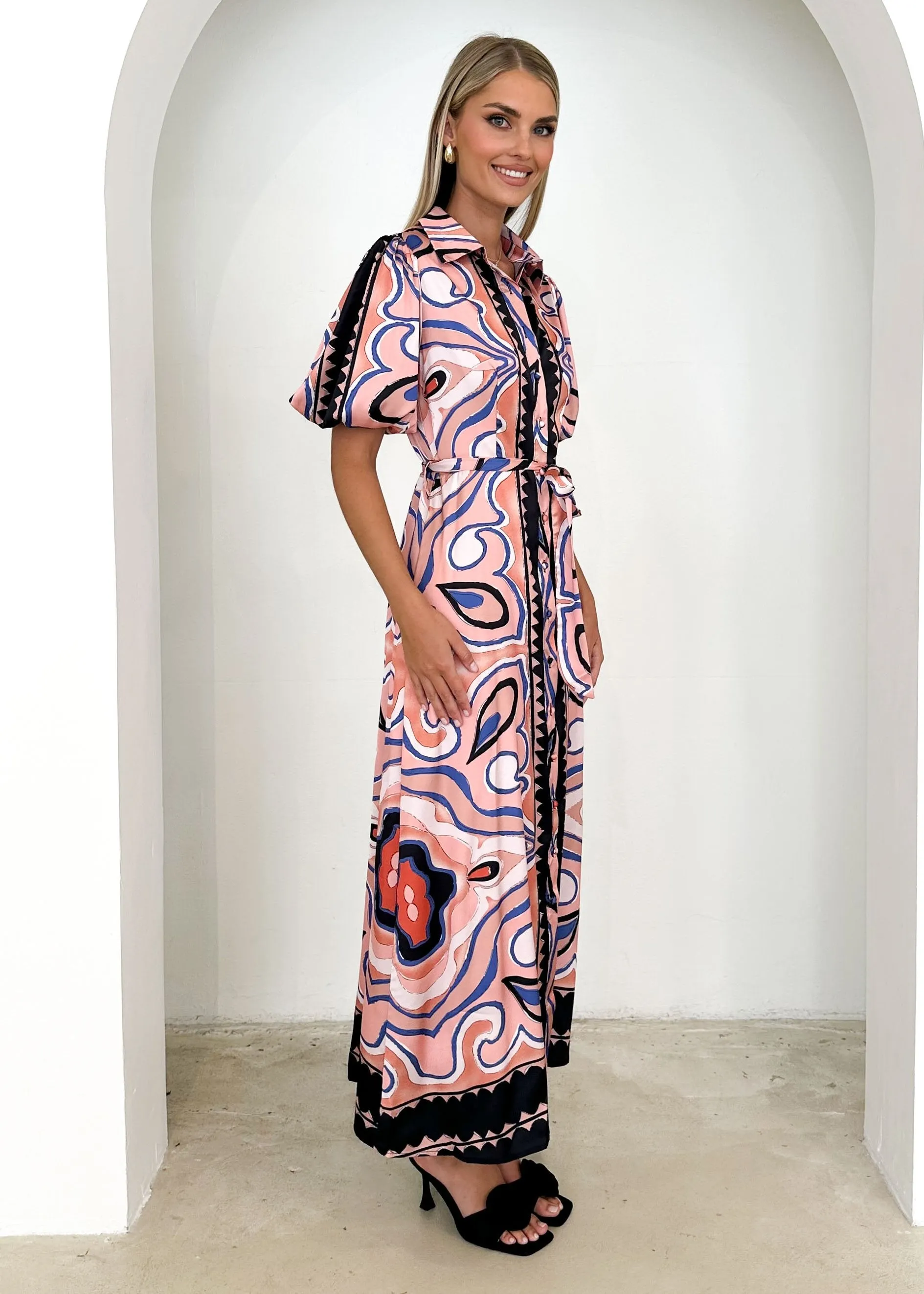 Catiana Maxi Dress - Pink Swirl sold by Gingham & Heels product image thumbnail 4