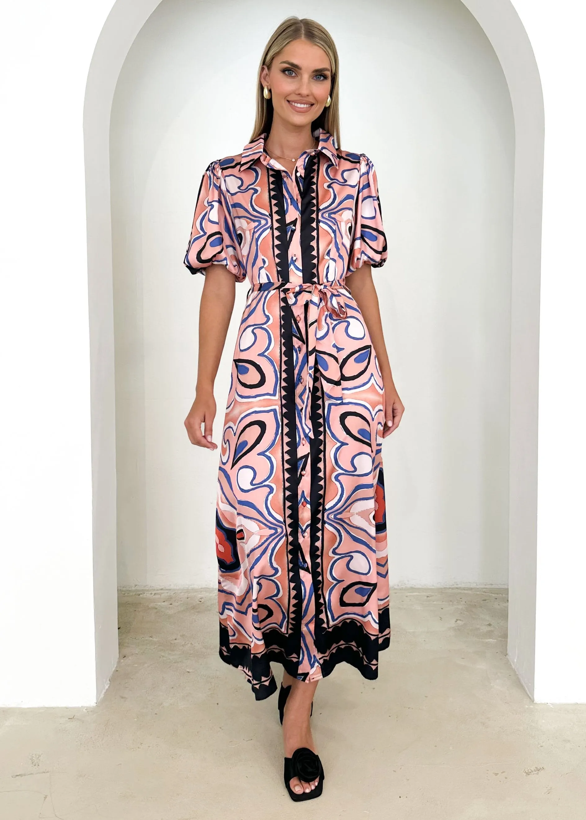 Catiana Maxi Dress - Pink Swirl sold by Gingham & Heels product image thumbnail 3