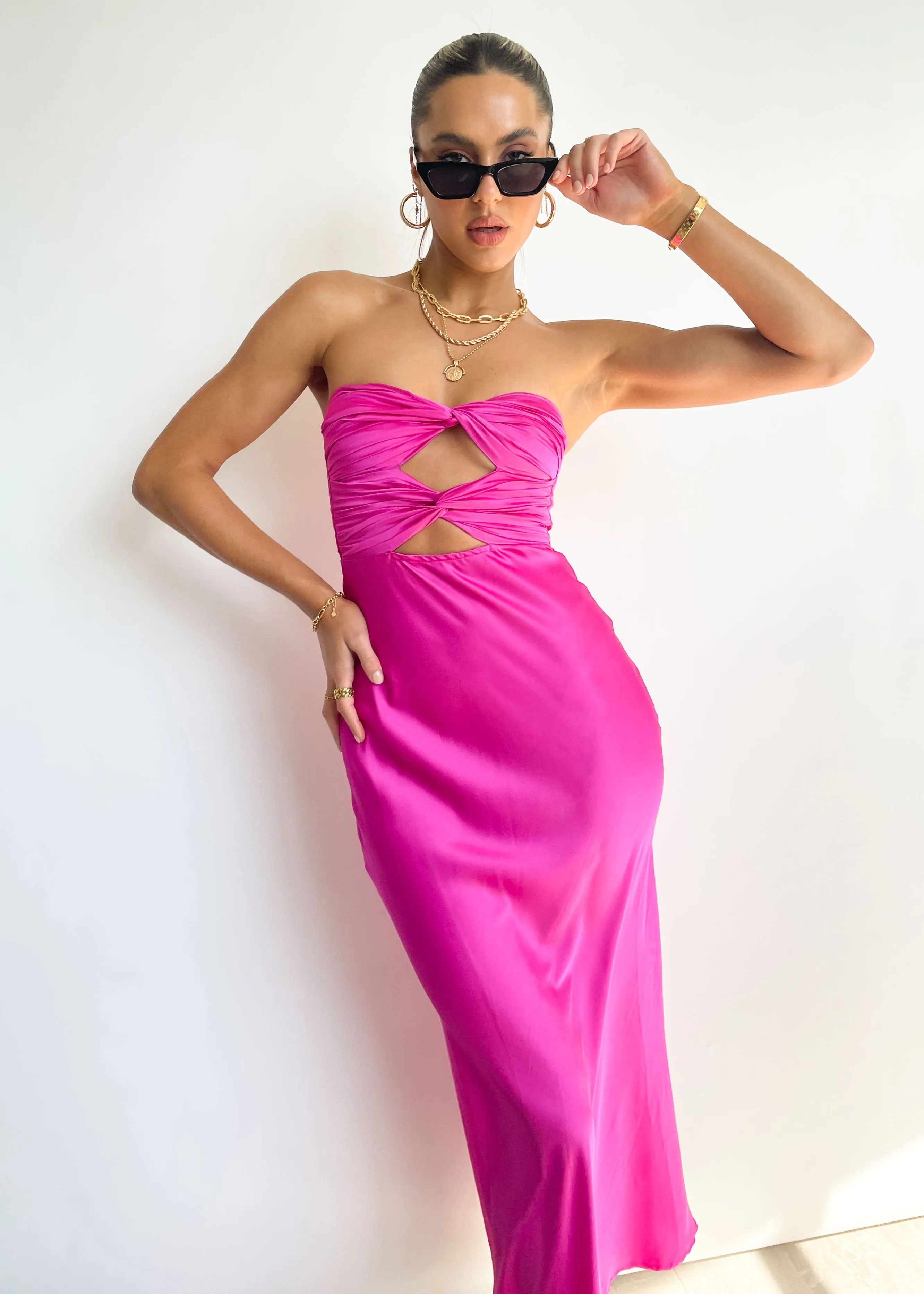 Mich Strapless Midi Dress - Orchid sold by Gingham & Heels product image thumbnail 2