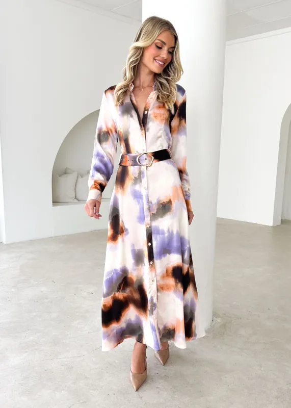 Carmelle Maxi Dress - Violet Splash sold by Gingham & Heels