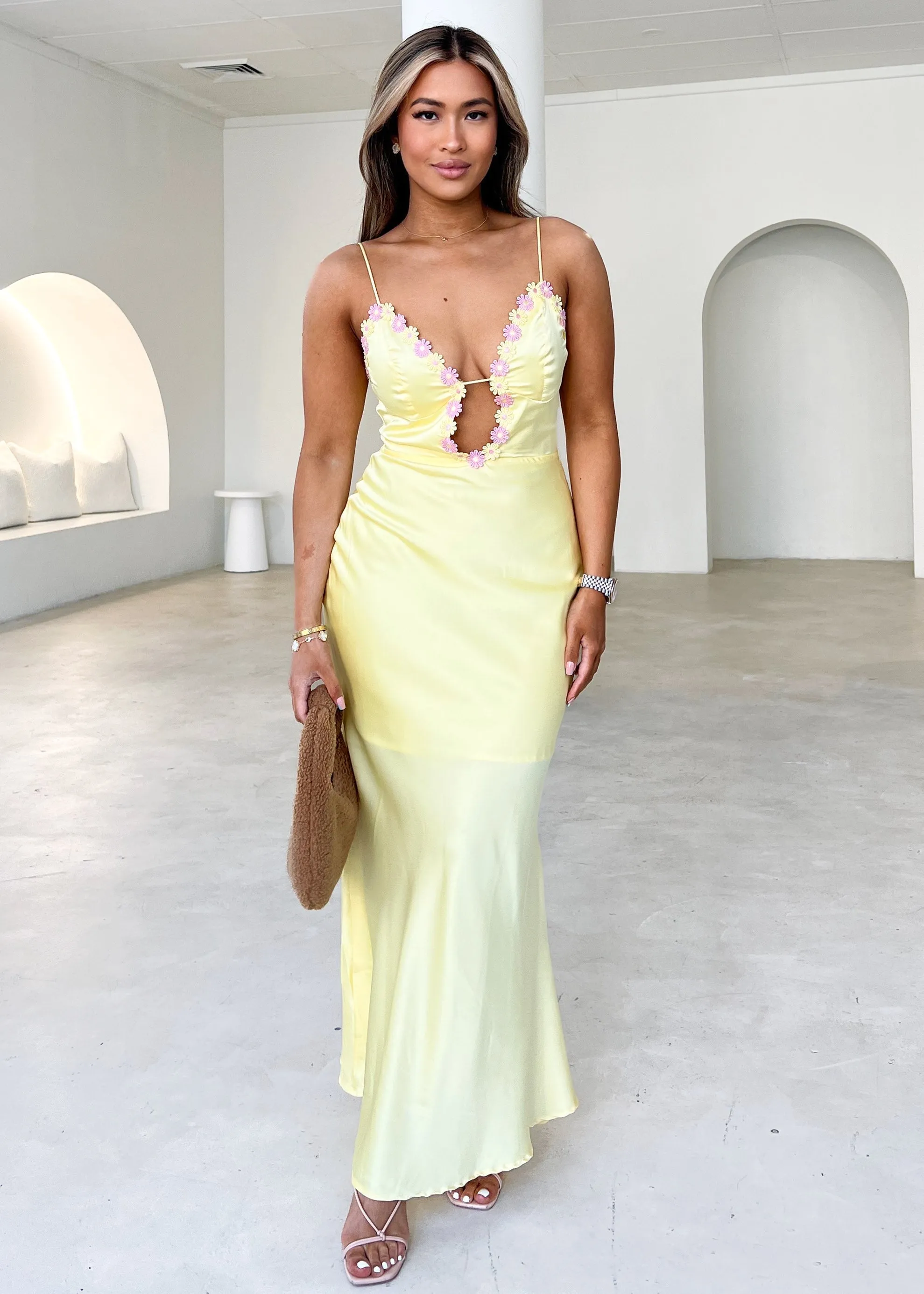 Tuppli Maxi Dress - Lemon sold by Gingham & Heels