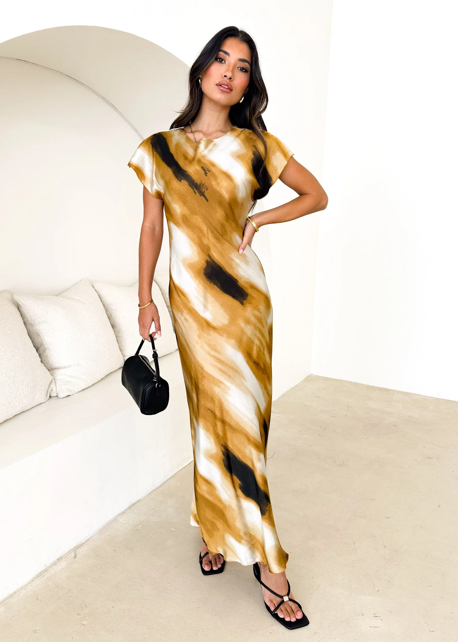 Shellen Maxi Dress - Camel Tie Dye sold by Gingham & Heels product image thumbnail 3
