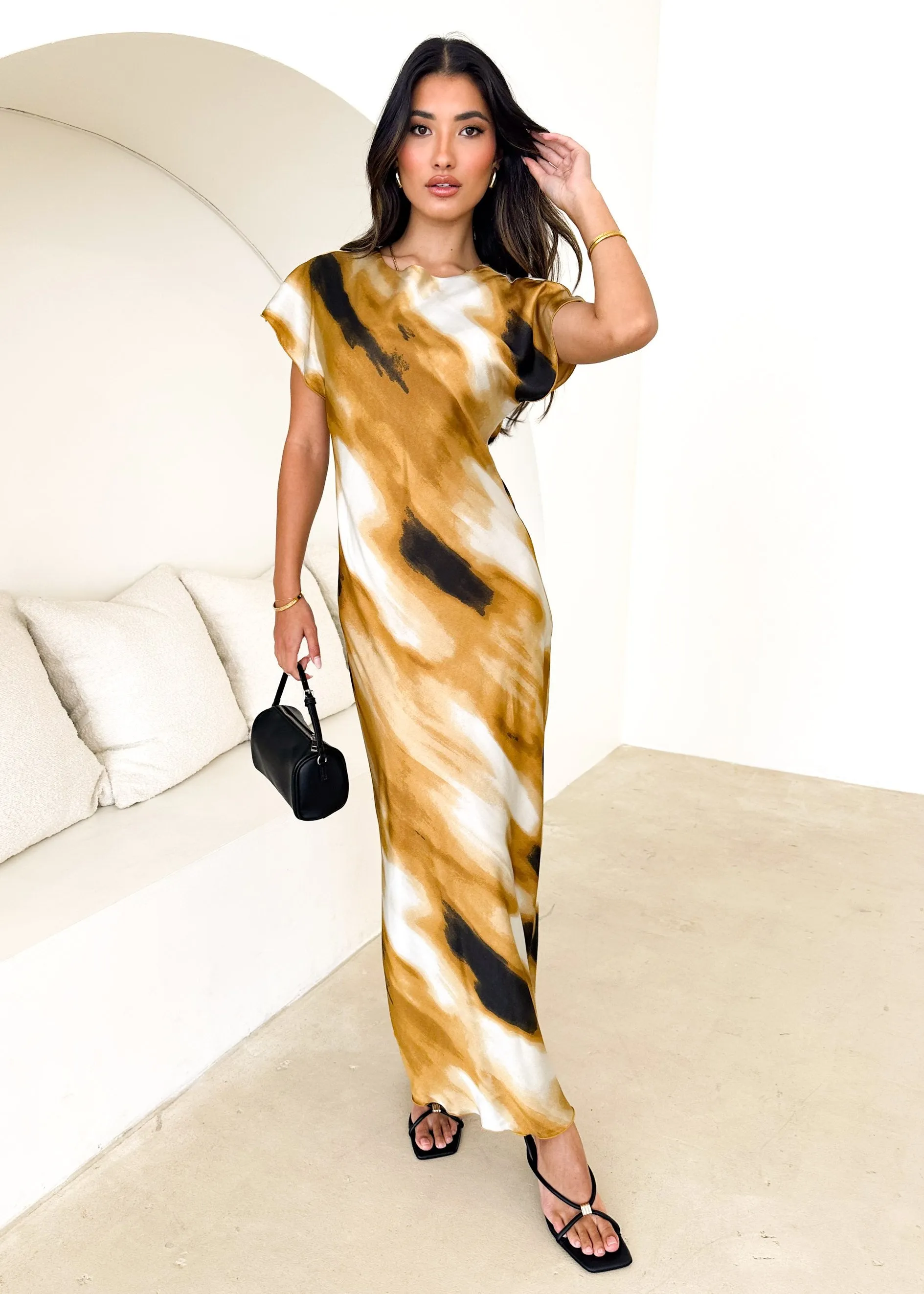 Shellen Maxi Dress - Camel Tie Dye sold by Gingham & Heels product image thumbnail 4