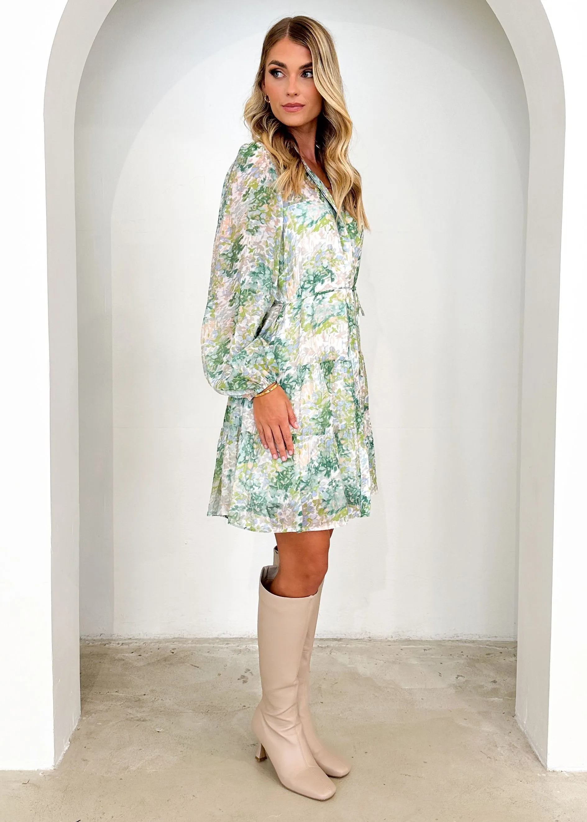 Anellia Dress - Aqua Floral sold by Gingham & Heels product image thumbnail 4