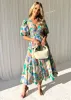 Zanette Midi Dress - Green Multi sold by Gingham & Heels