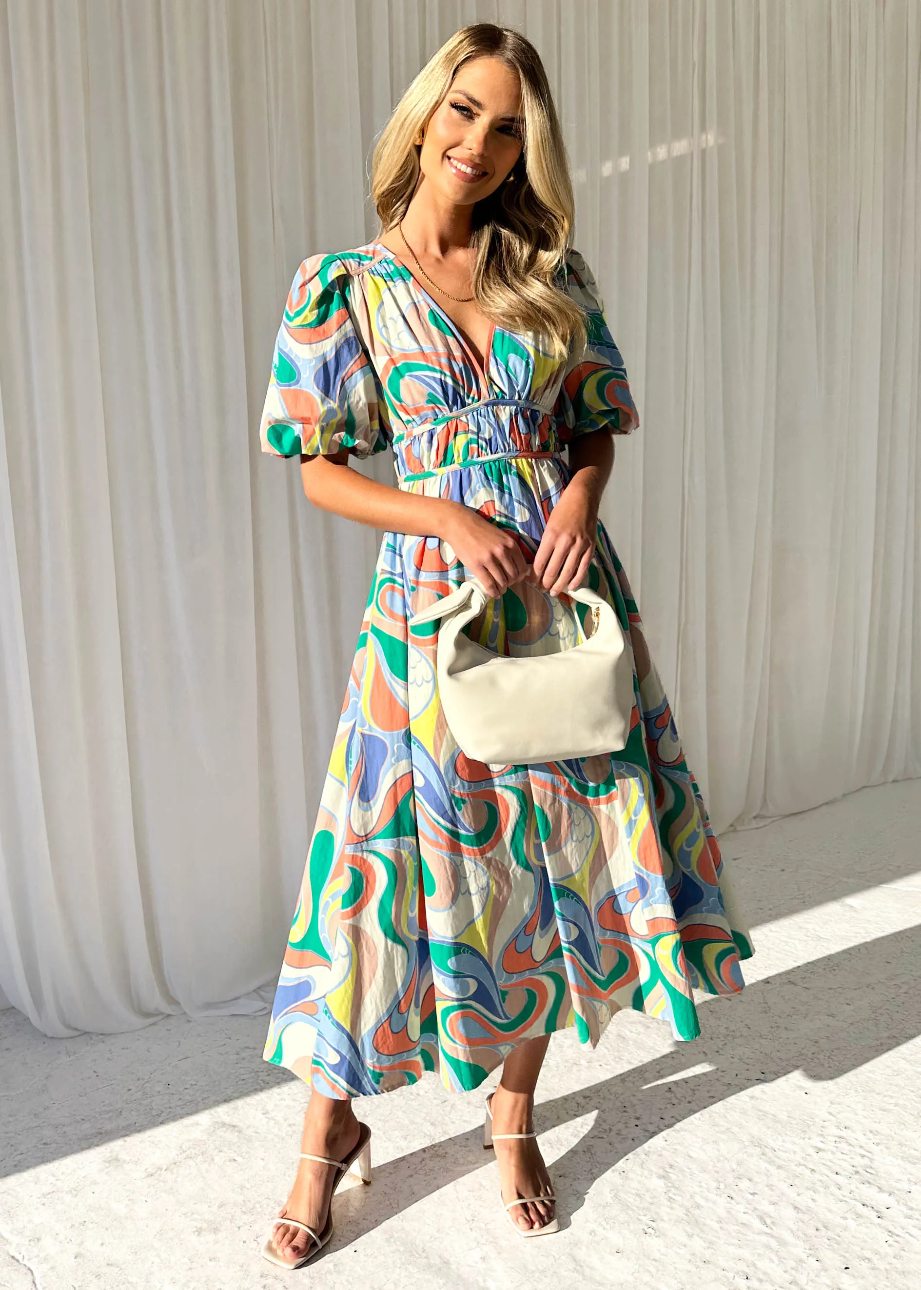 Zanette Midi Dress - Green Multi sold by Gingham & Heels product image thumbnail 5