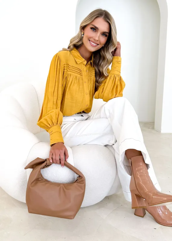 Dulcce Blouse - Mustard sold by Gingham & Heels