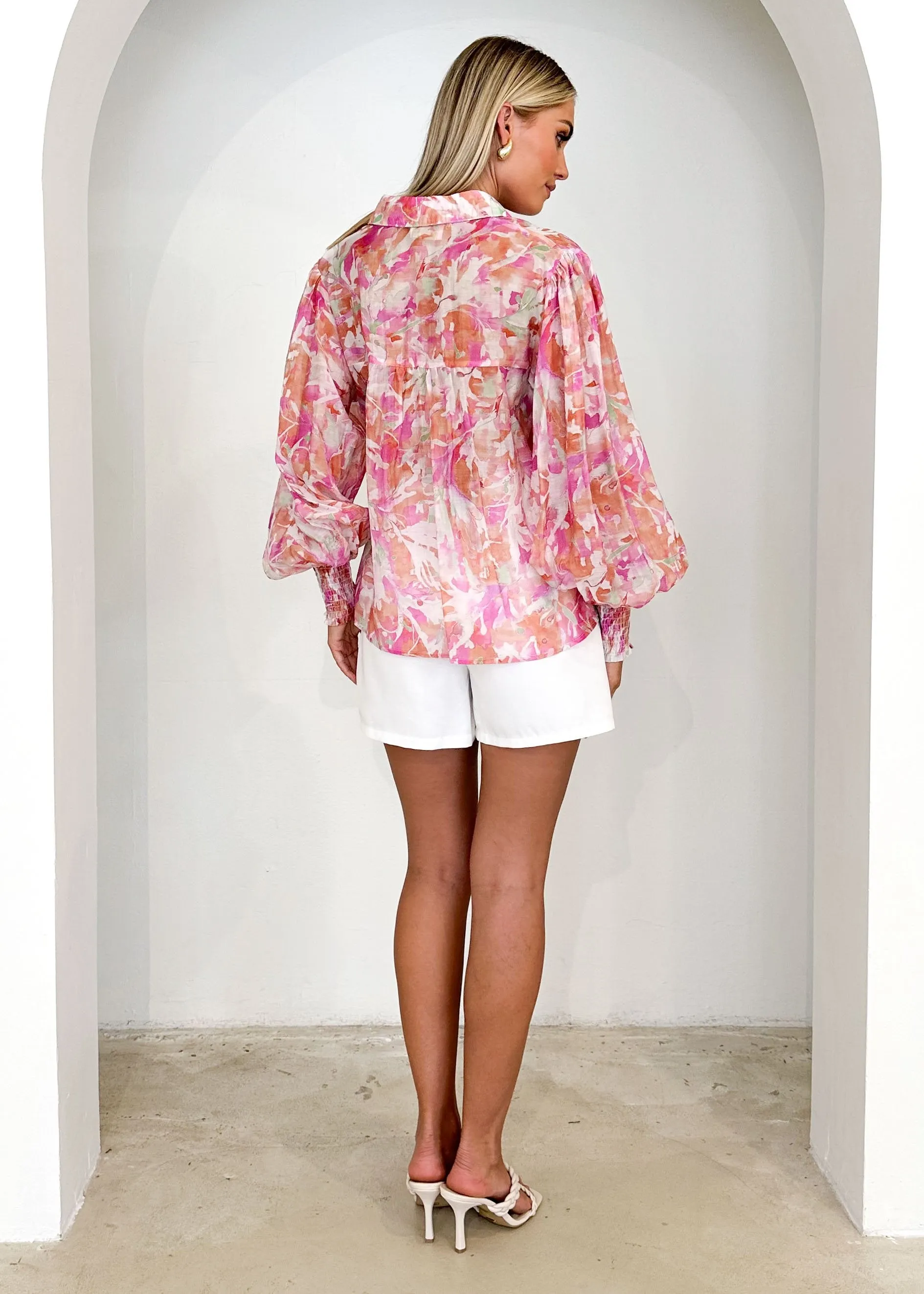 Aurla Shirt - Pink Watercolour sold by Gingham & Heels product image thumbnail 5