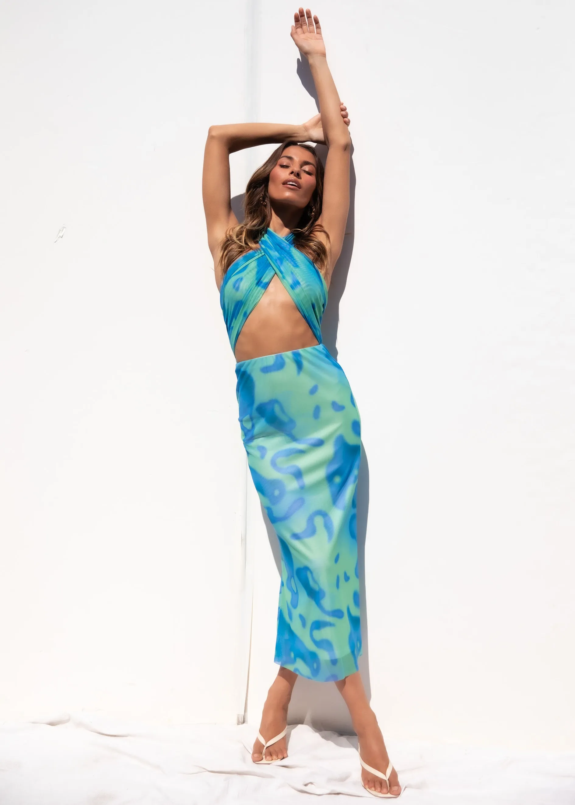 Dance Fever Midi Dress - Sea Breeze sold by Gingham & Heels product image thumbnail 3