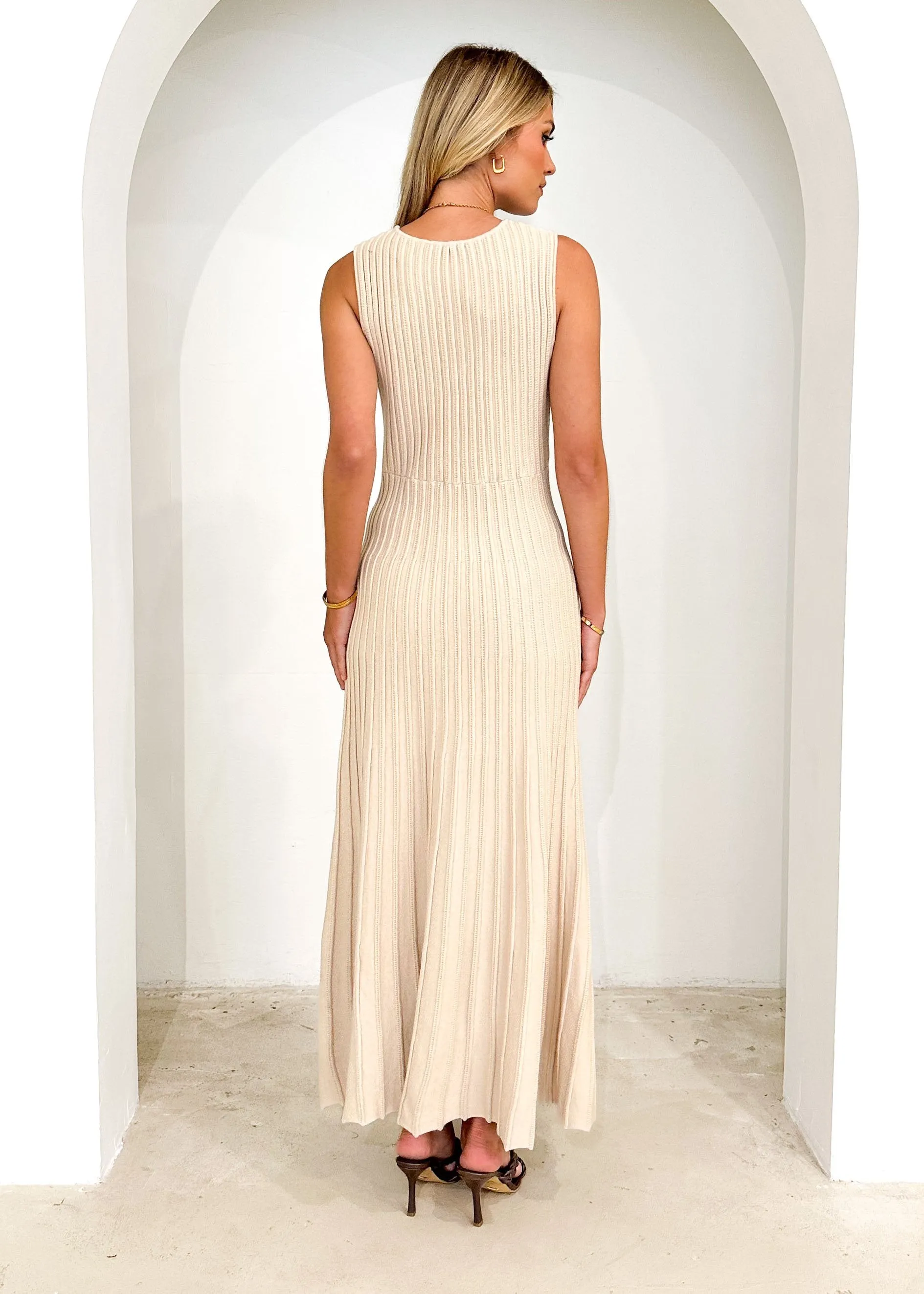 Lola Knit Maxi Dress - Beige sold by Gingham & Heels product image thumbnail 5