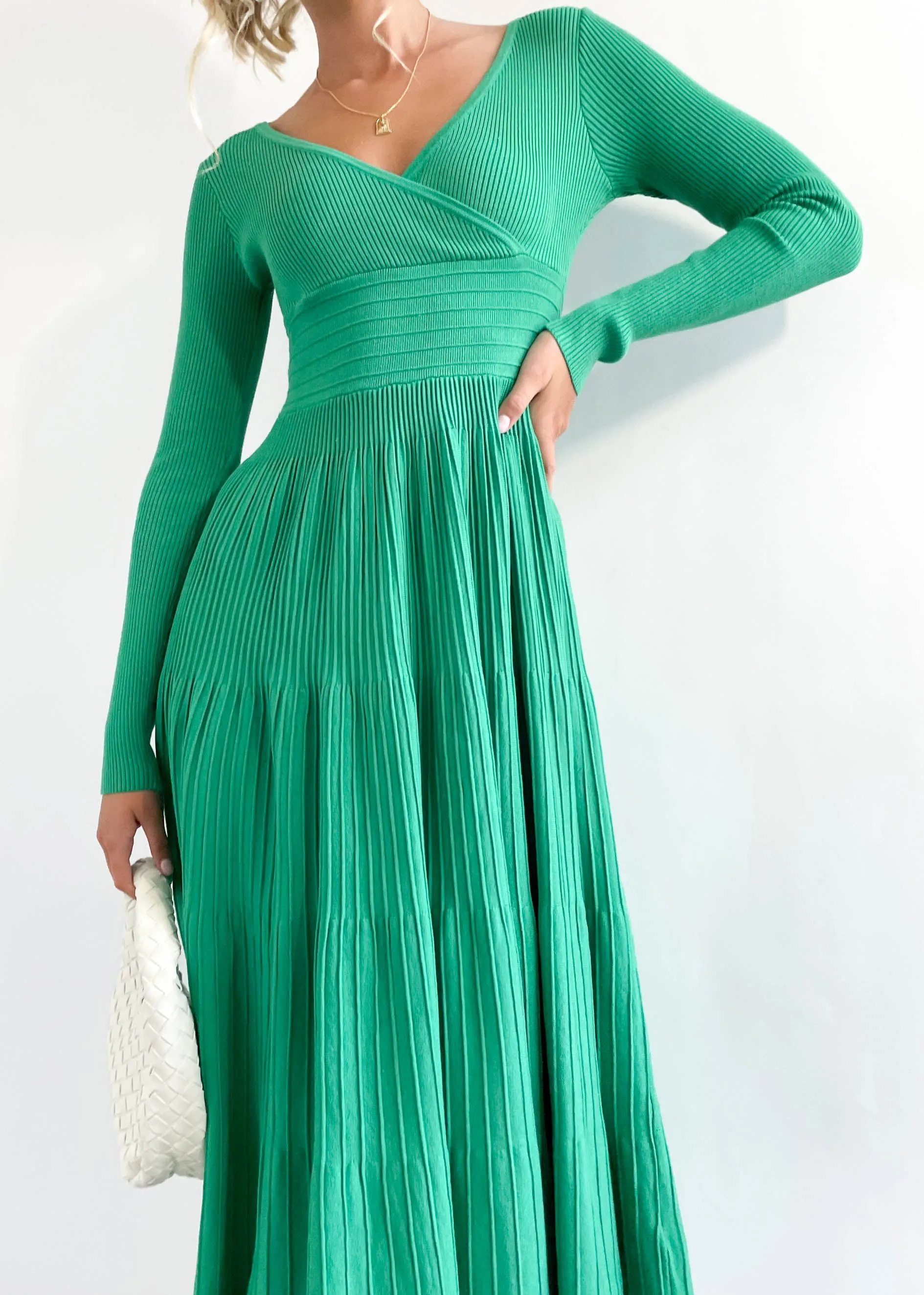 Alise Knit Midi Dress - Green sold by Gingham & Heels product image thumbnail 2