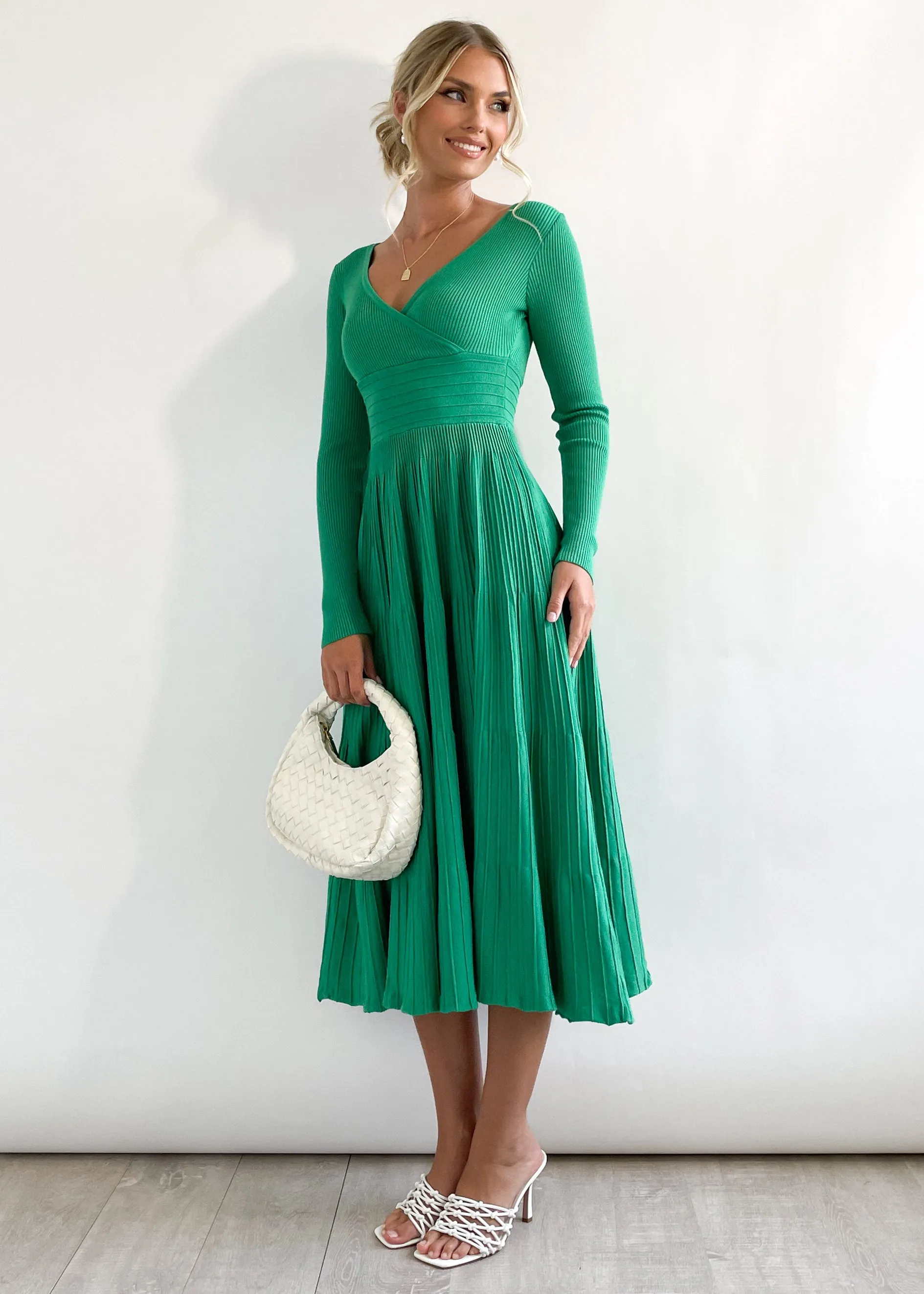 Alise Knit Midi Dress - Green sold by Gingham & Heels product image thumbnail 4