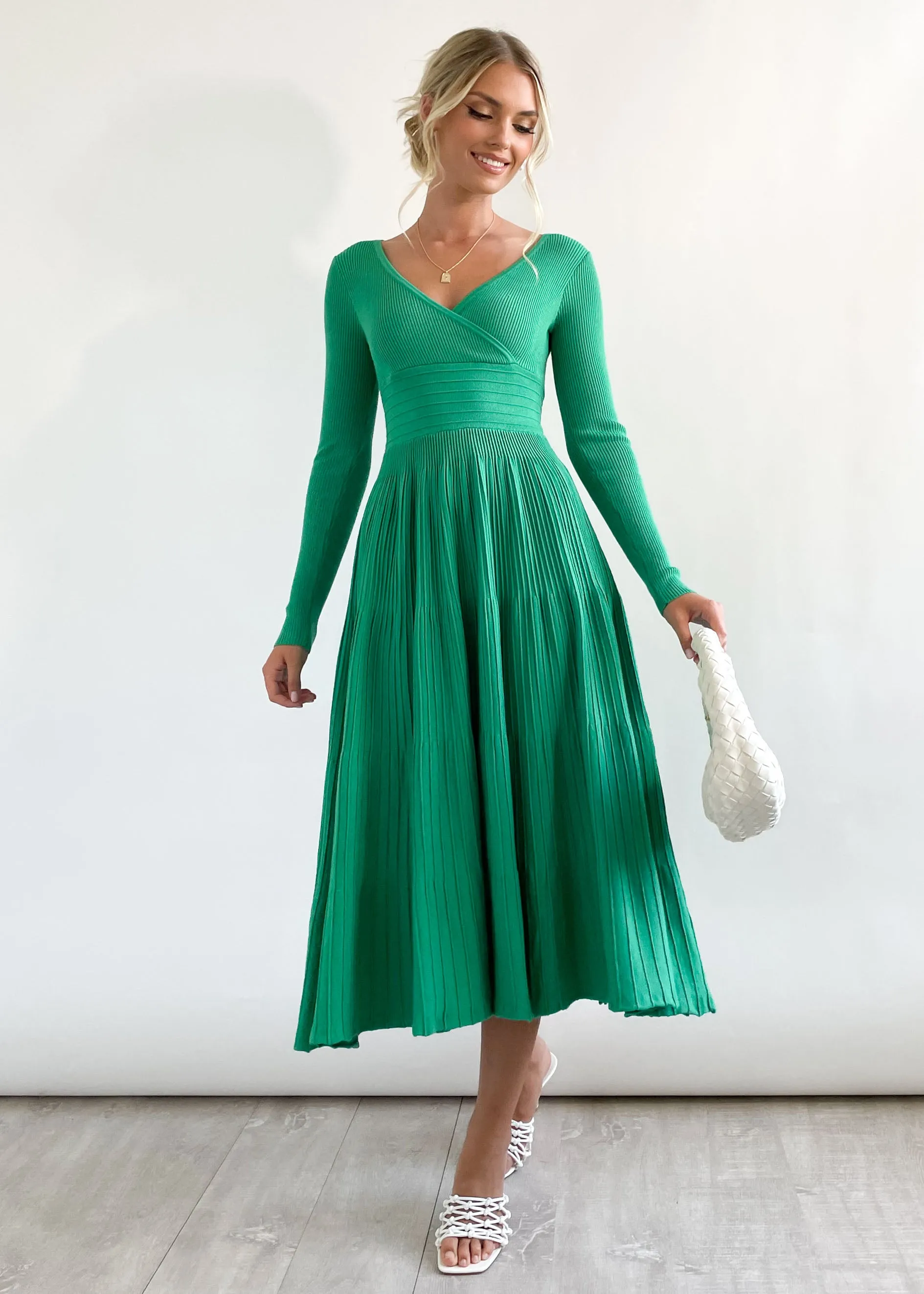 Alise Knit Midi Dress - Green sold by Gingham & Heels product image thumbnail 3