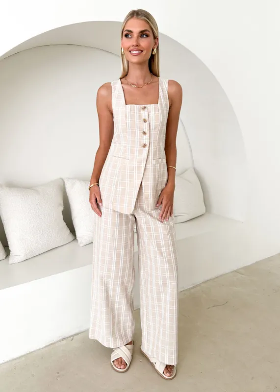 Biancro Pants - Natural Stripe sold by Gingham & Heels