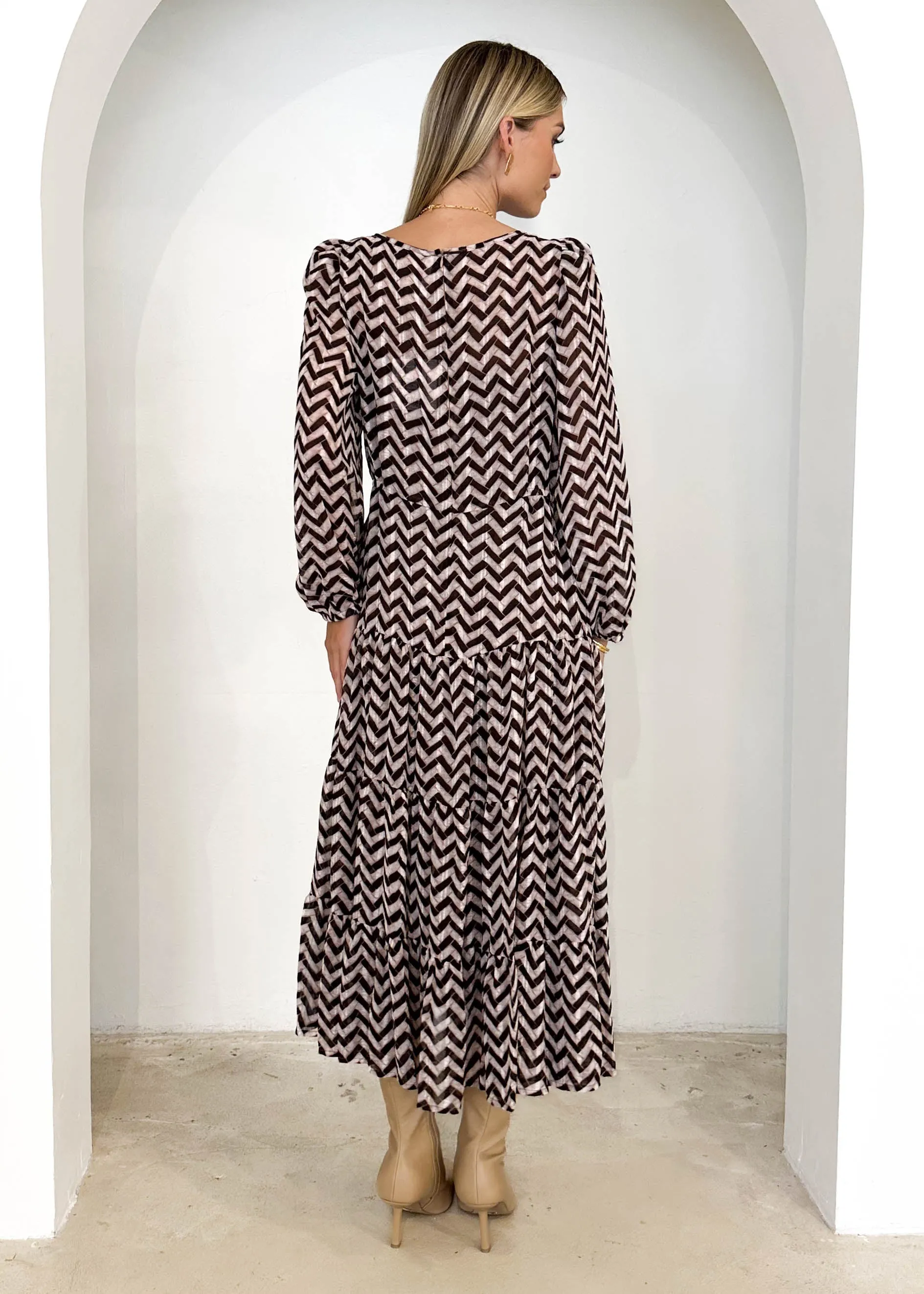 Leah Midi Dress - Coffee sold by Gingham & Heels product image thumbnail 5