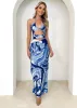 Utter Magic Maxi Skirt - Blue Swirl sold by Gingham & Heels