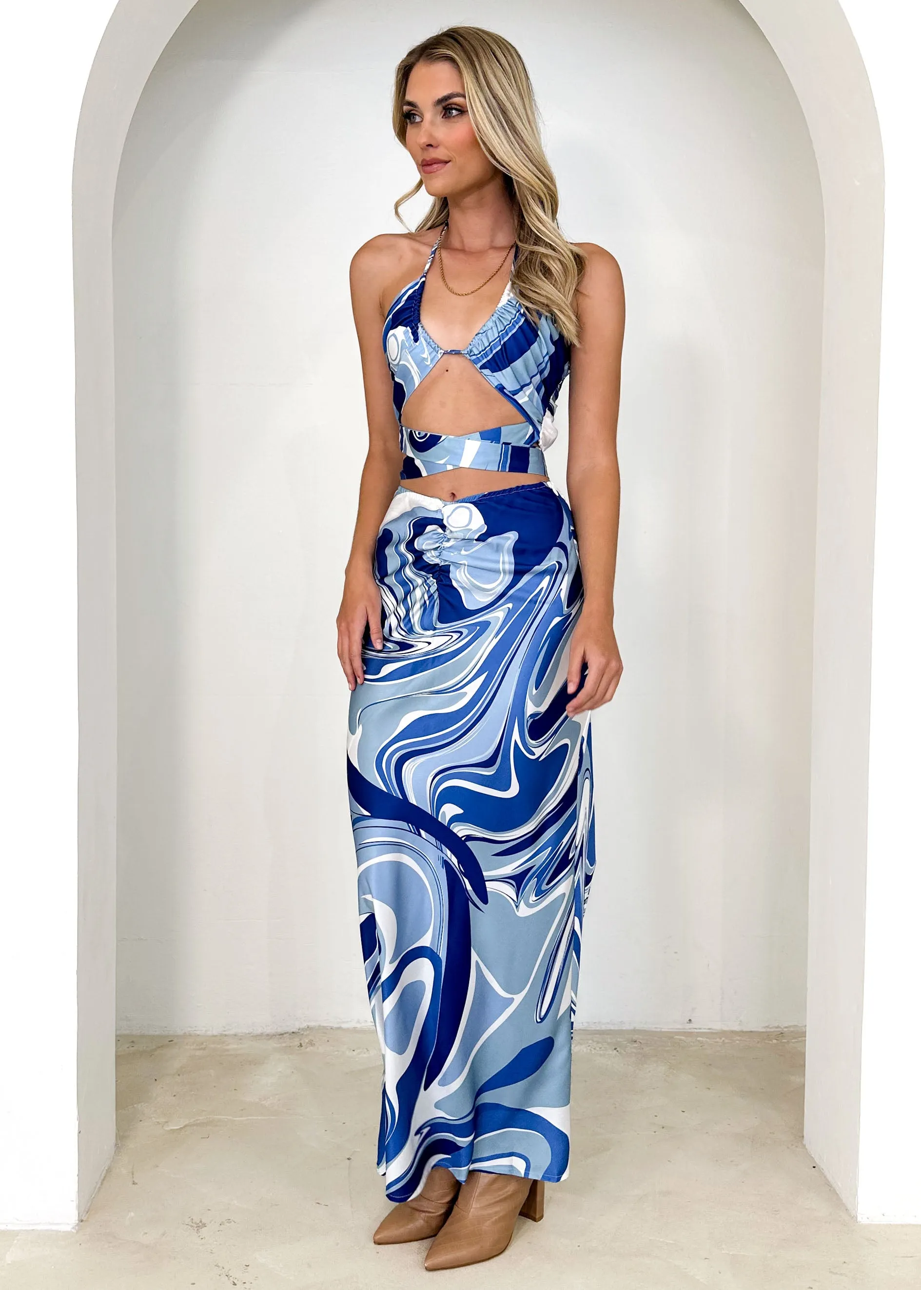 Utter Magic Maxi Skirt - Blue Swirl sold by Gingham & Heels product image thumbnail 4
