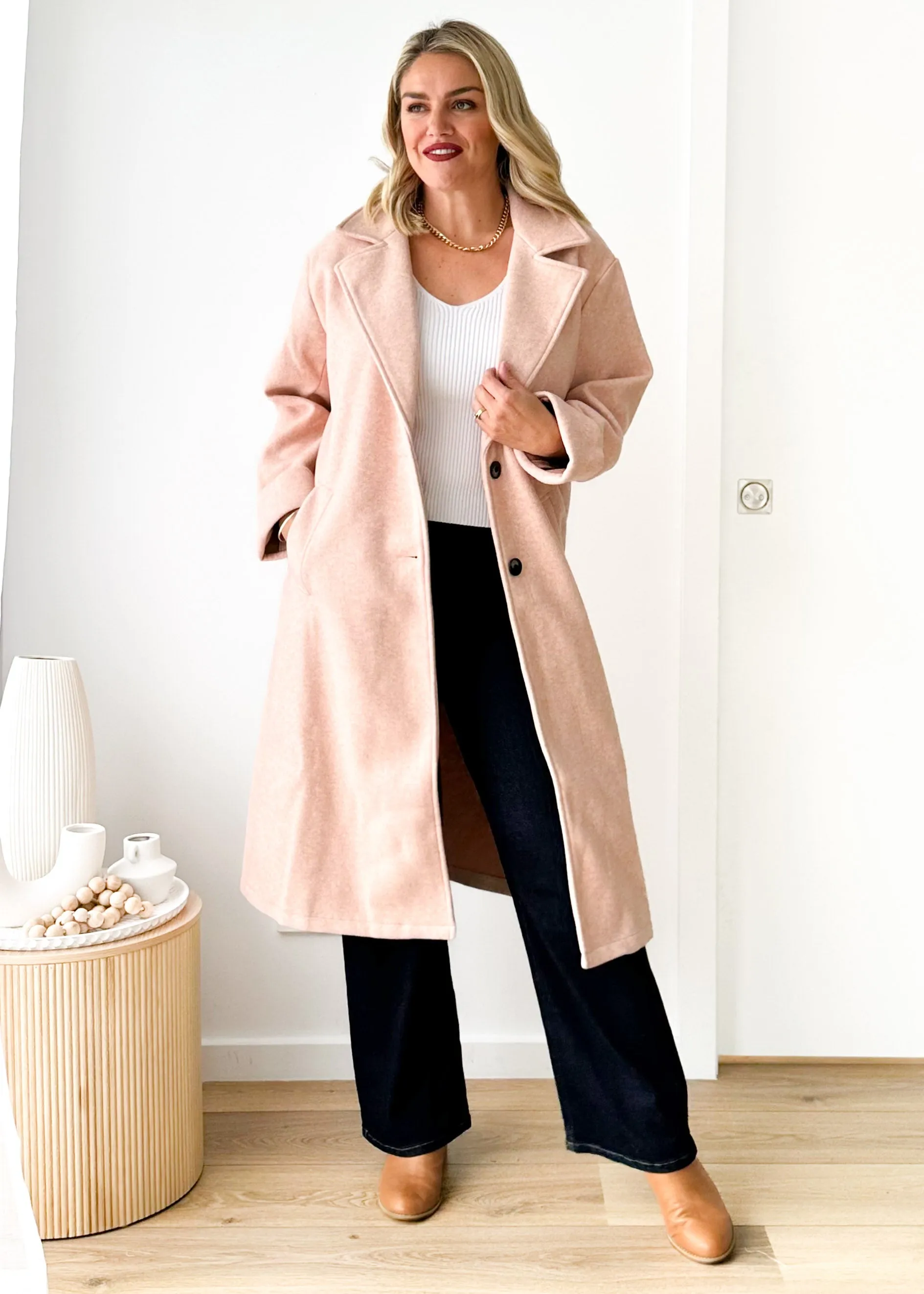Alyvia Coat - Blush sold by Gingham & Heels product image thumbnail 4
