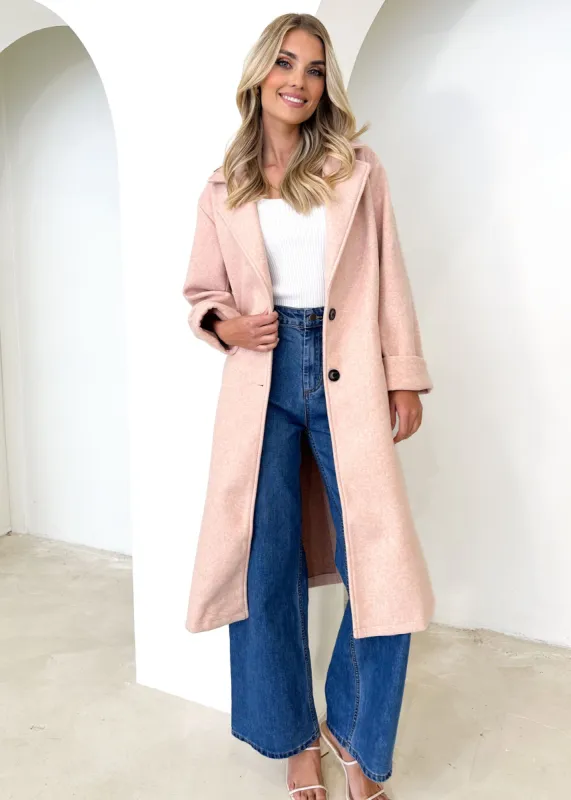 Alyvia Coat - Blush sold by Gingham & Heels