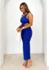 Citra One Shoulder Midi Dress - Cobalt sold by Gingham & Heels