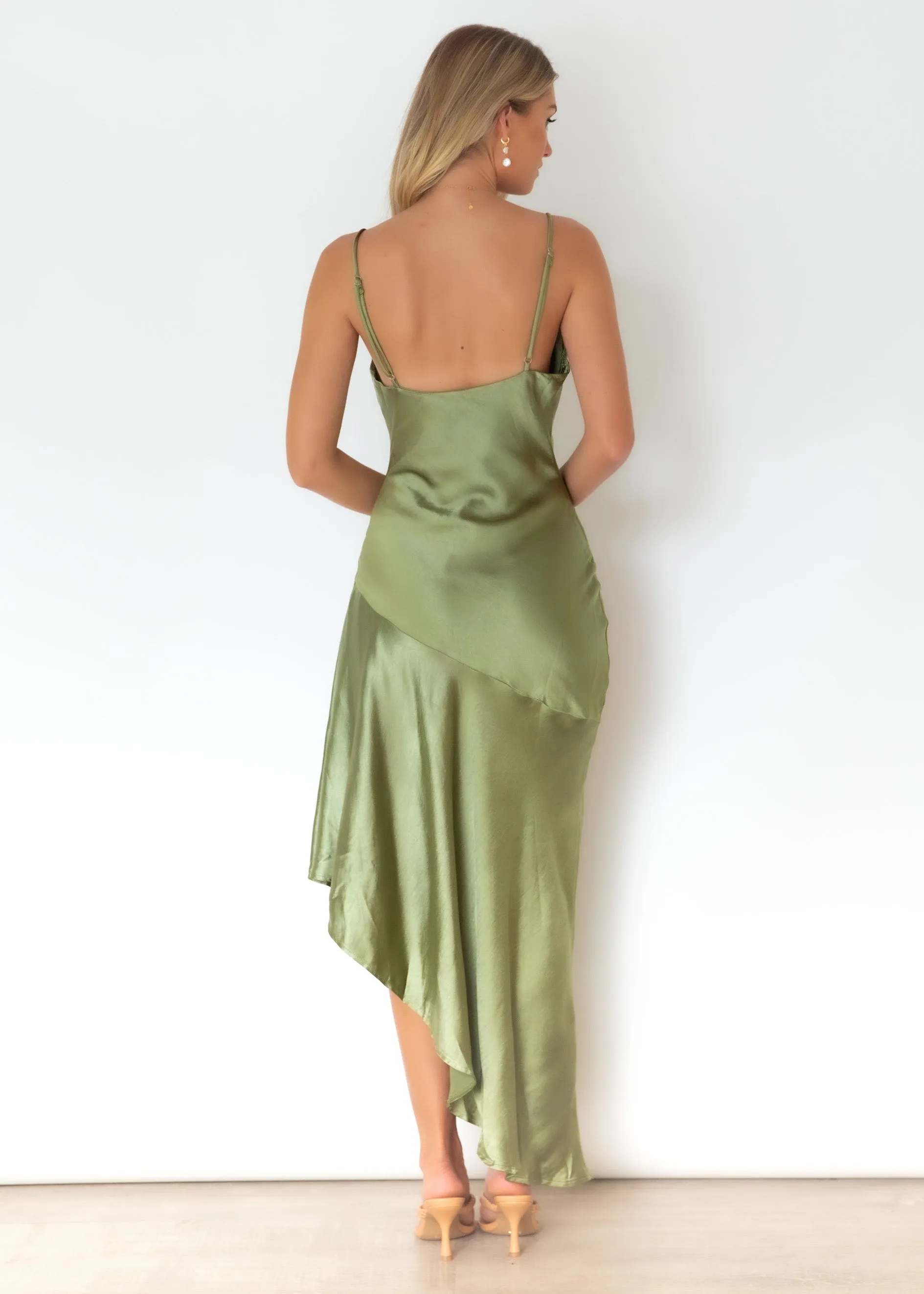 Madeira Midi Dress - Olive sold by Gingham & Heels product image thumbnail 5