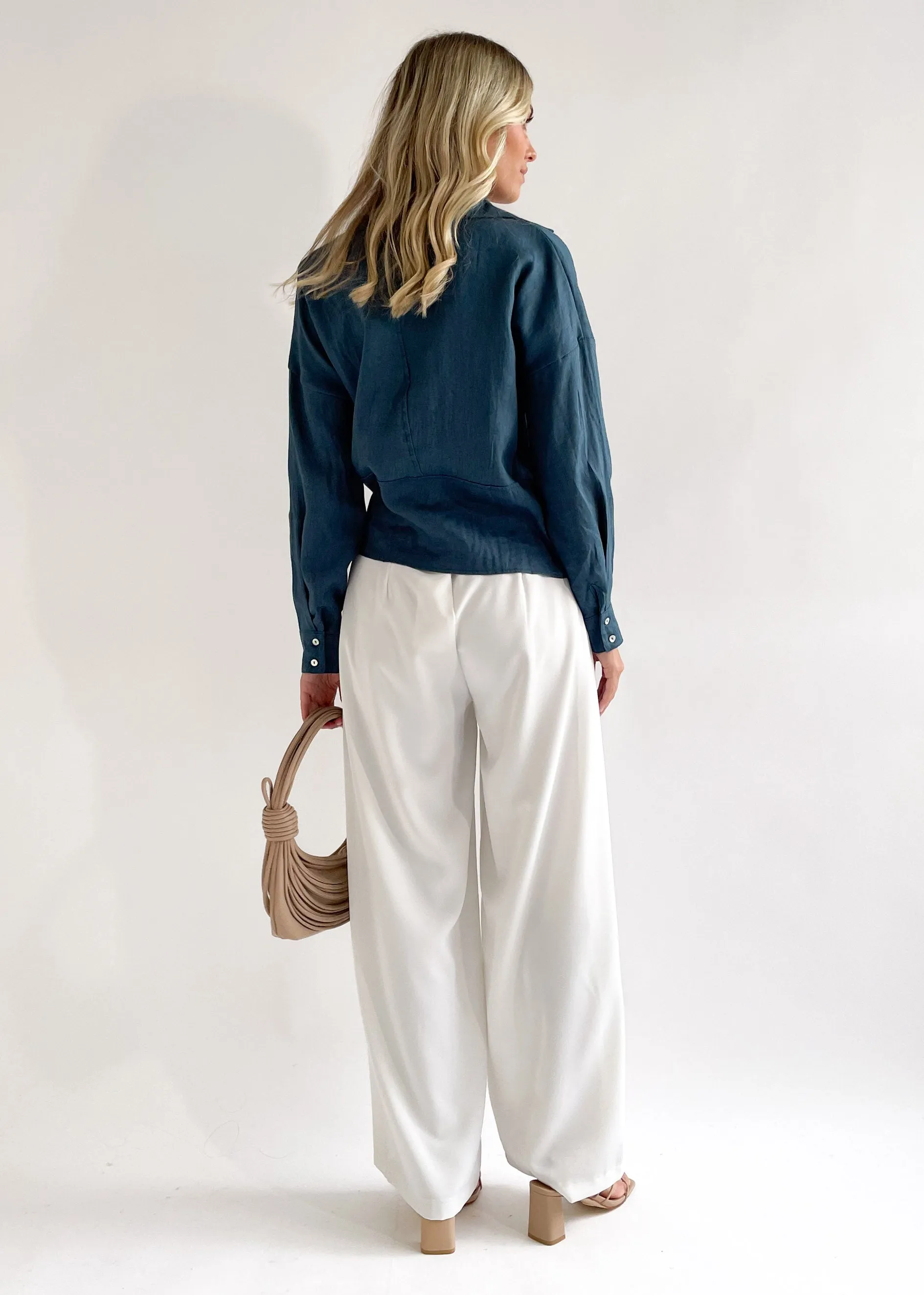 Arie Linen Blouse - Teal sold by Gingham & Heels product image thumbnail 5