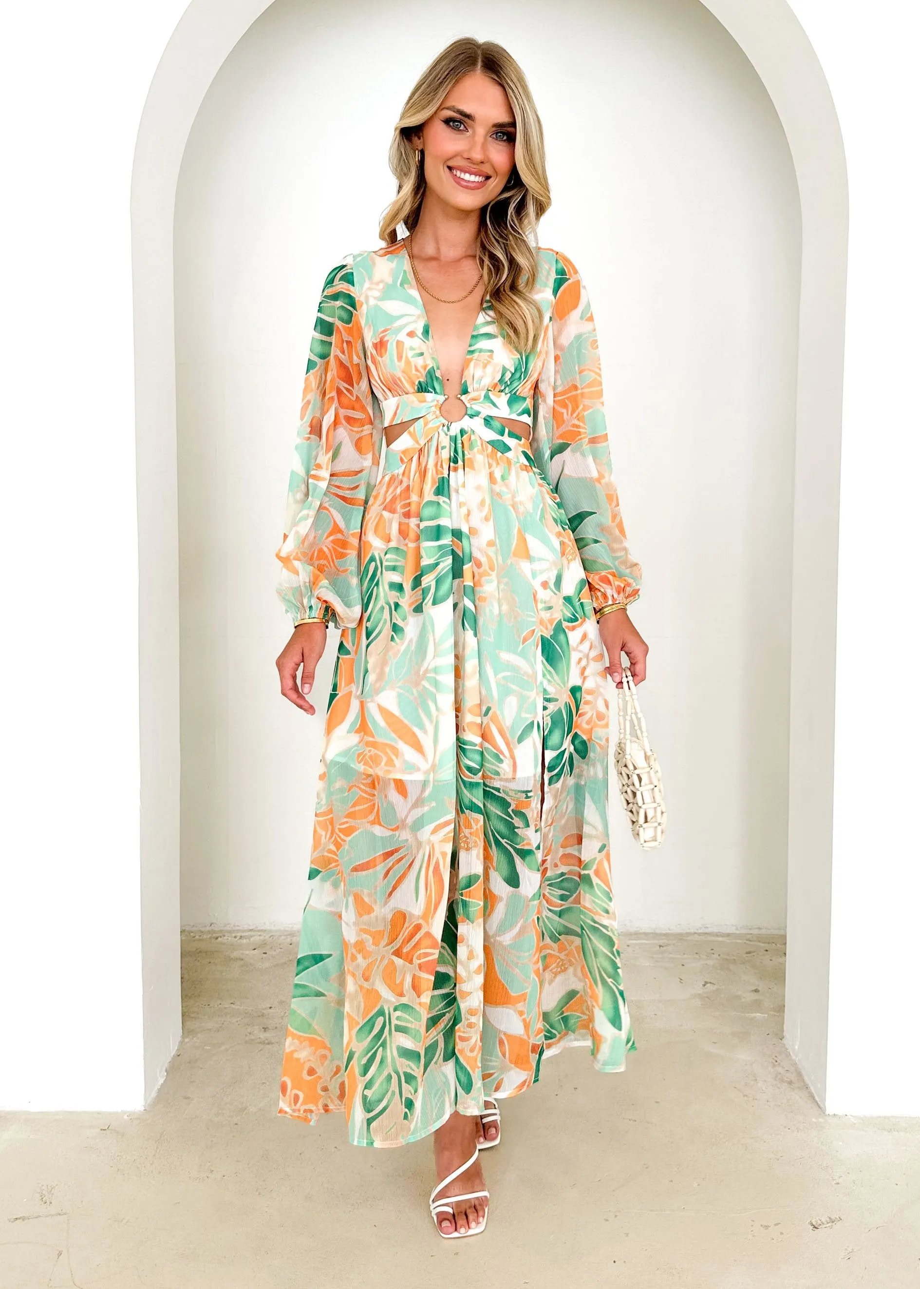 Rita Maxi Dress - Mint Palm sold by Gingham & Heels product image thumbnail 5