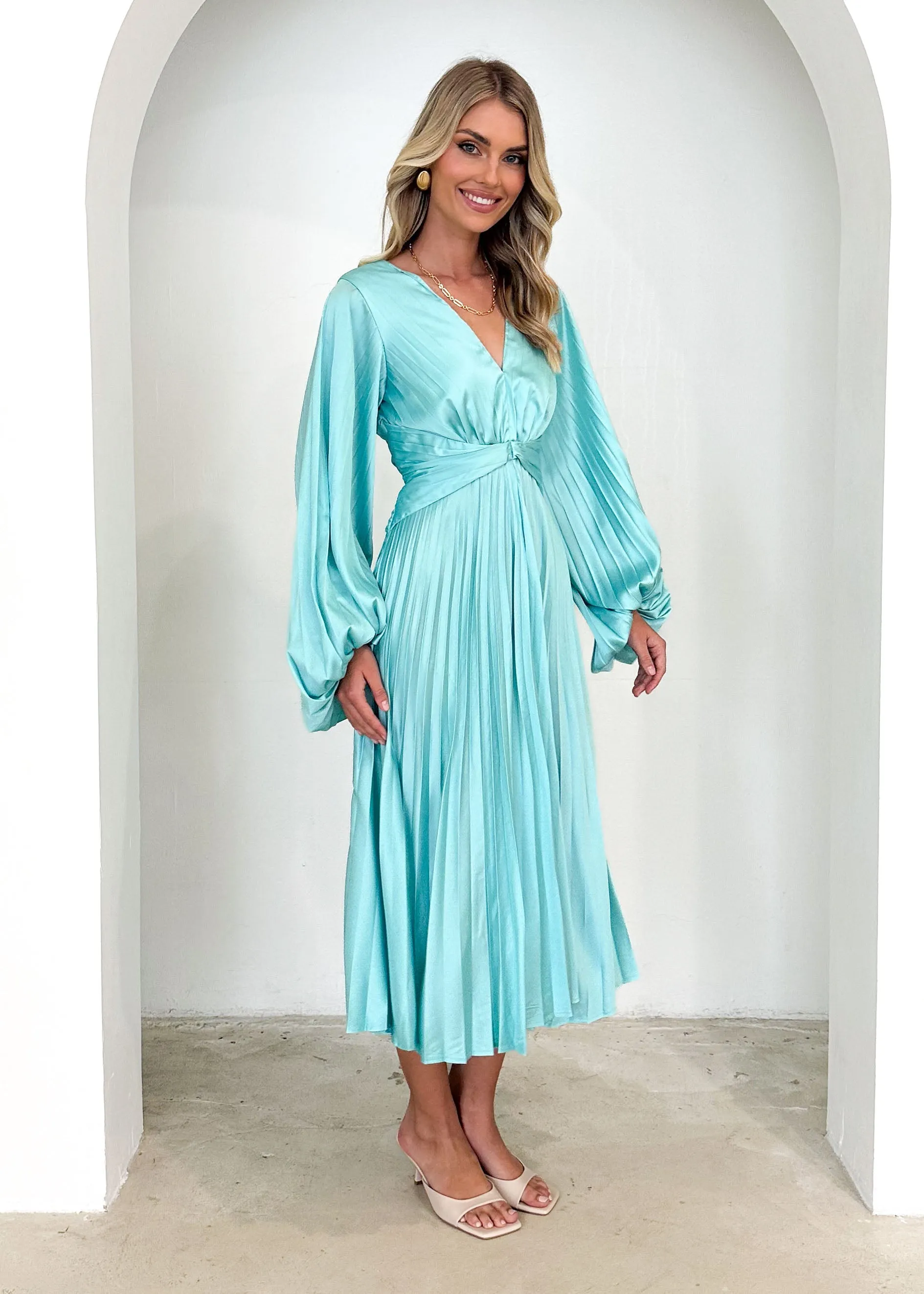 Narina Midi Dress - Aqua sold by Gingham & Heels product image thumbnail 3
