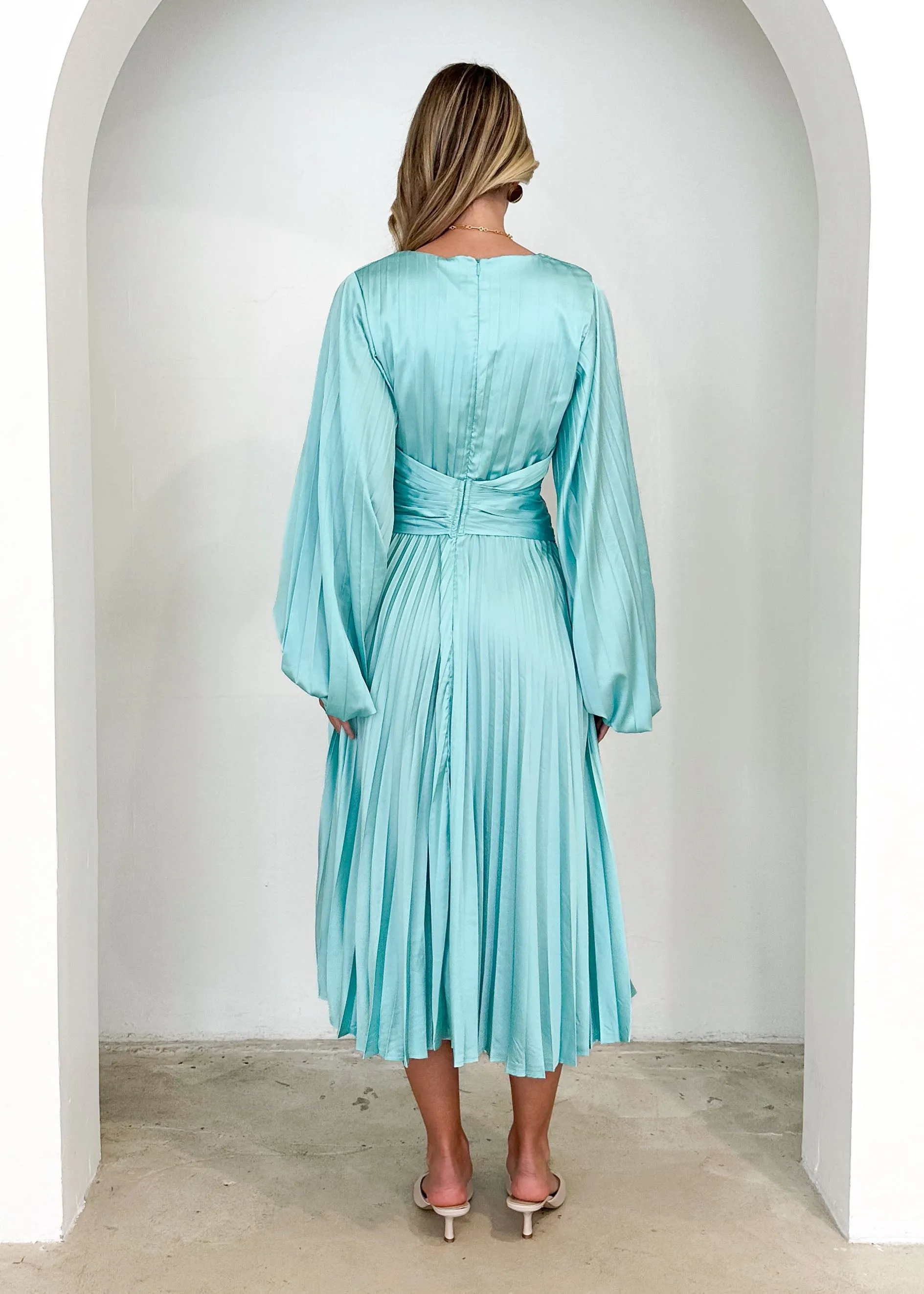 Narina Midi Dress - Aqua sold by Gingham & Heels product image thumbnail 5