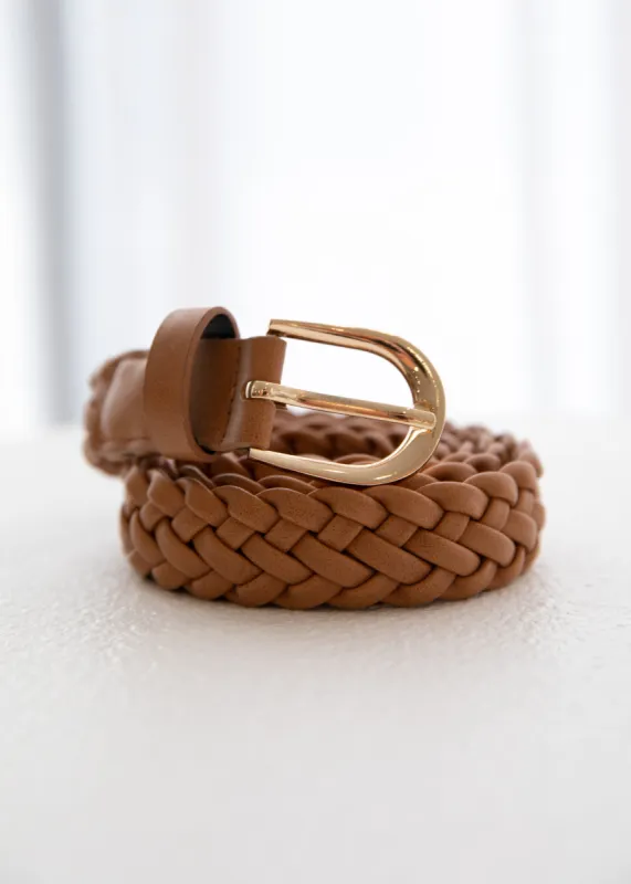 Rosamonde Braided Belt - Tan sold by Gingham & Heels