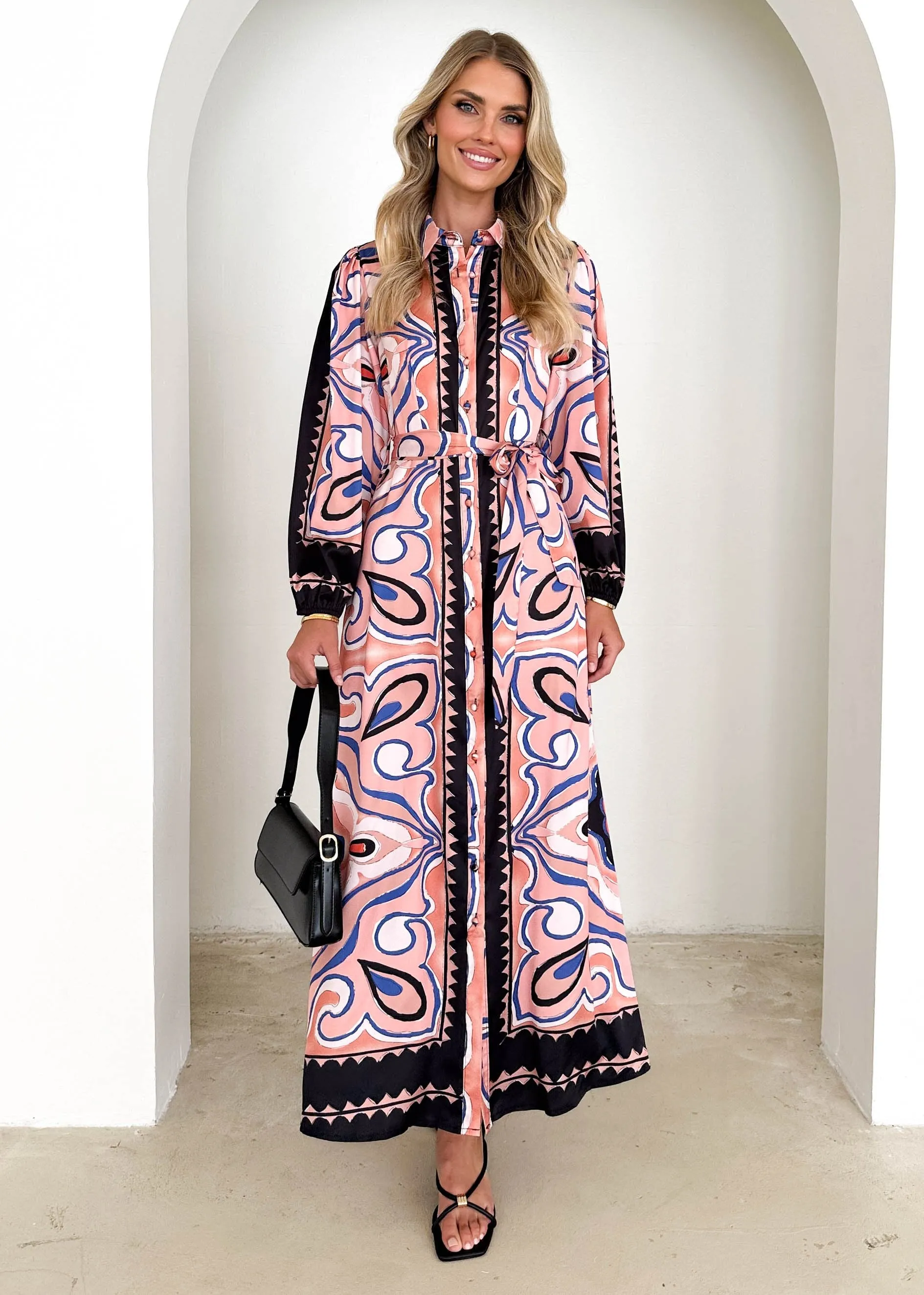 Monique Maxi Dress - Pink Swirl sold by Gingham & Heels product image thumbnail 3