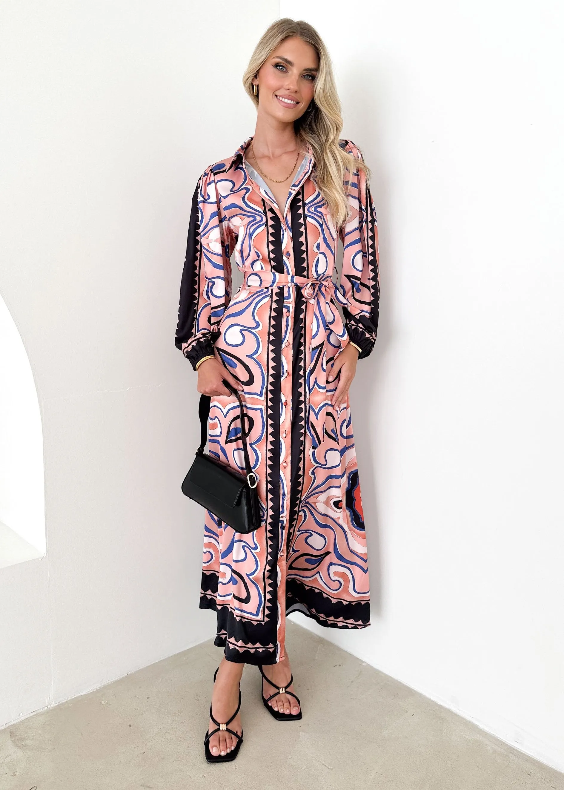 Monique Maxi Dress - Pink Swirl sold by Gingham & Heels product image thumbnail 5