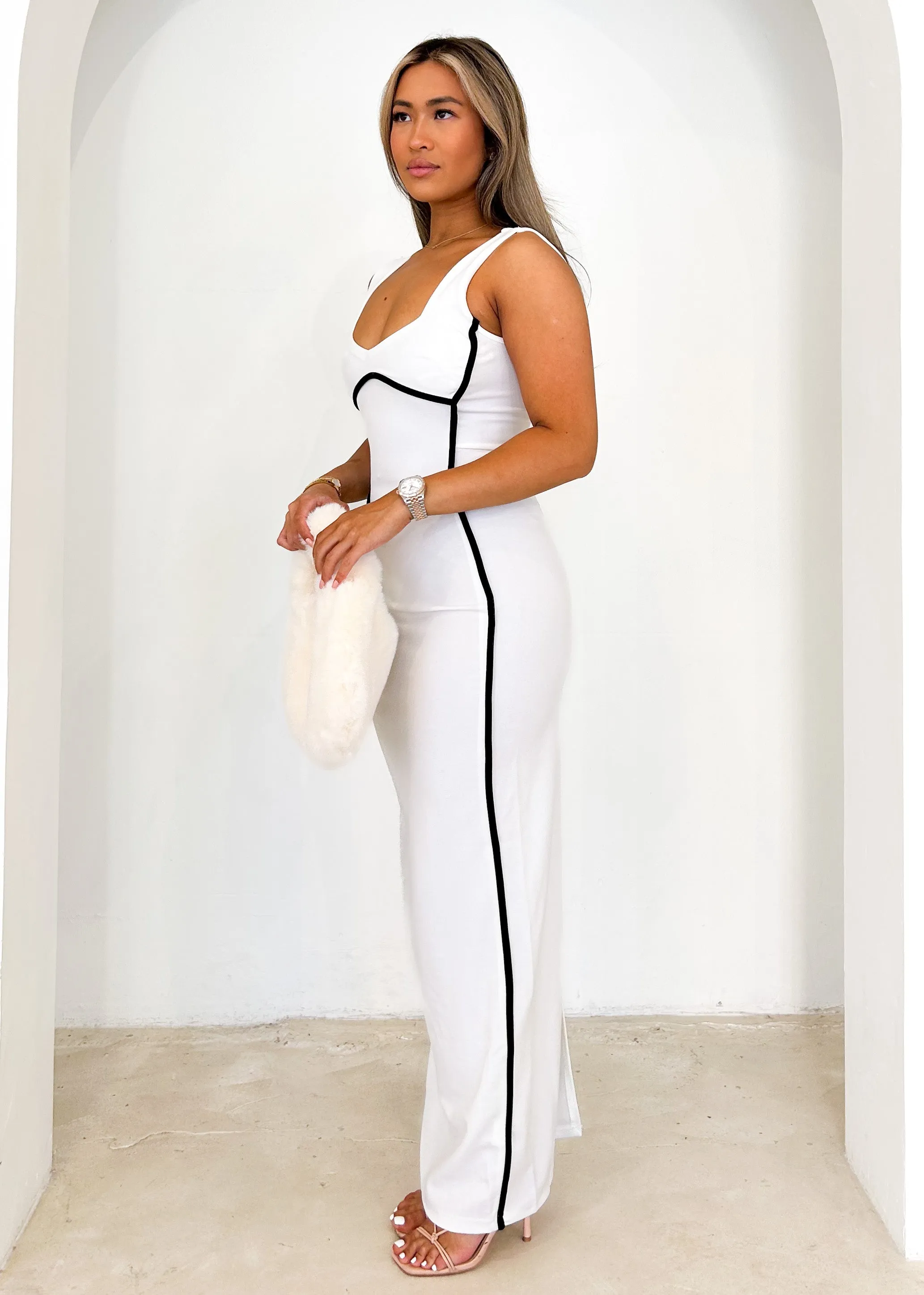 Cherry Maxi Dress - White sold by Gingham & Heels product image thumbnail 4