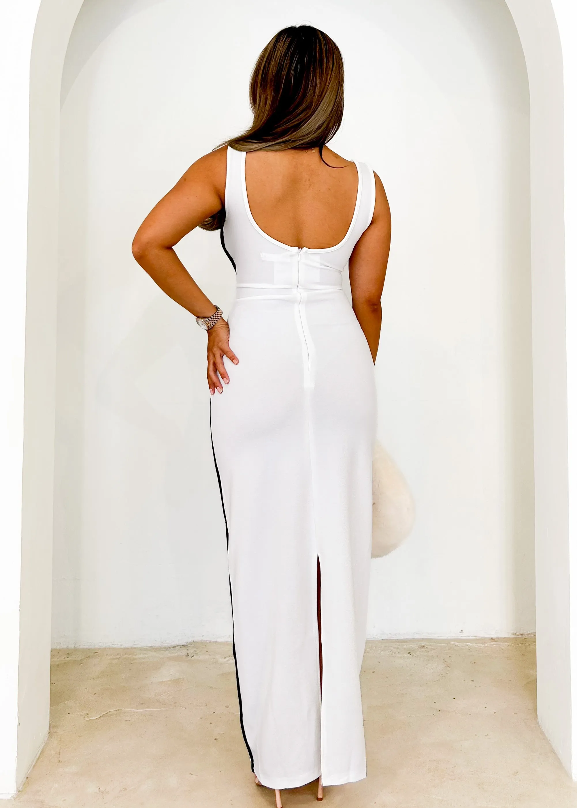 Cherry Maxi Dress - White sold by Gingham & Heels product image thumbnail 5