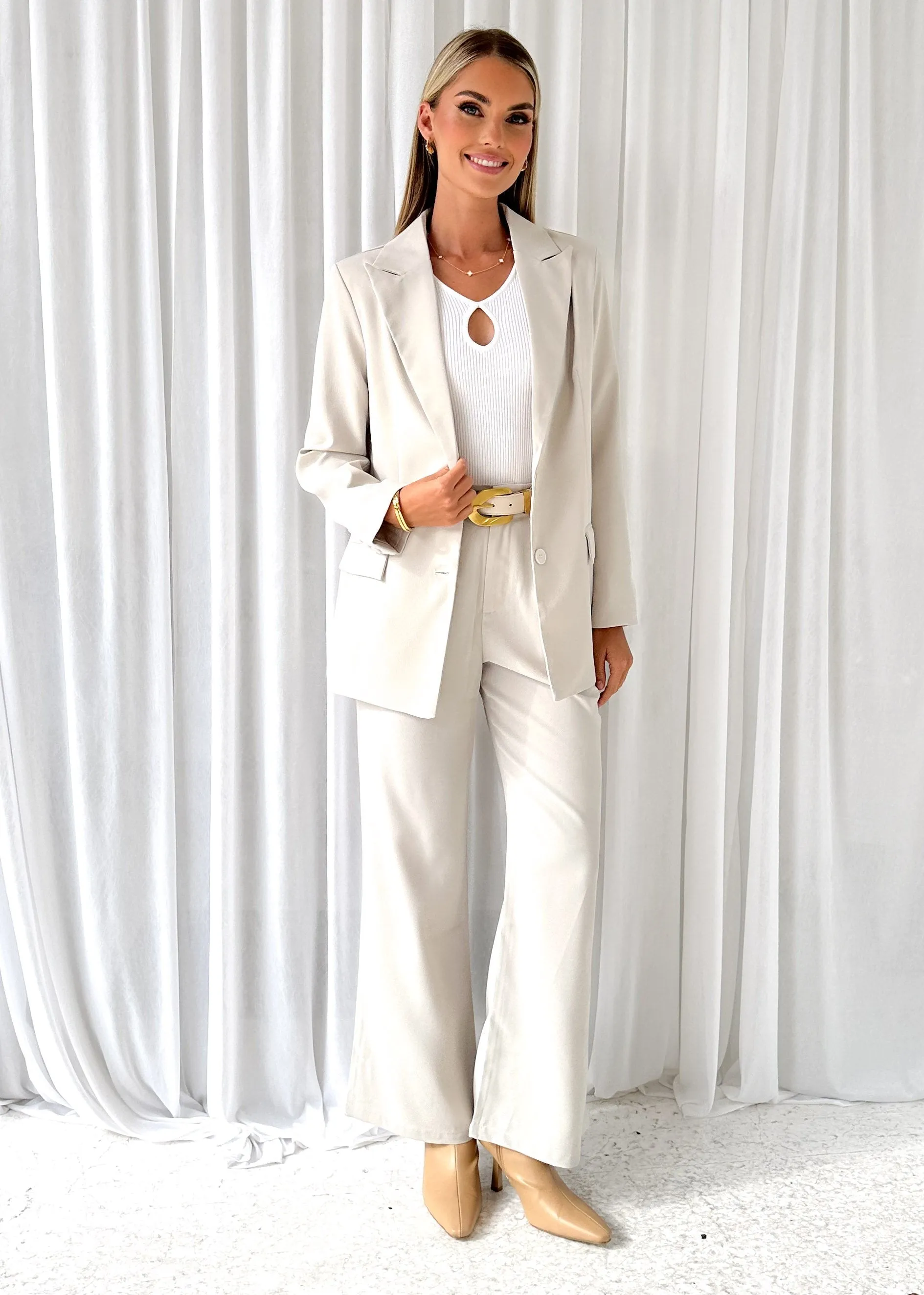 Tachra Blazer - Oyster sold by Gingham & Heels product image thumbnail 2