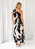 Telle One Shoulder Midi Dress - Champagne Leaf sold by Gingham & Heels