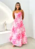 Tralentina Midi Dress - Pink Brocade sold by Gingham & Heels