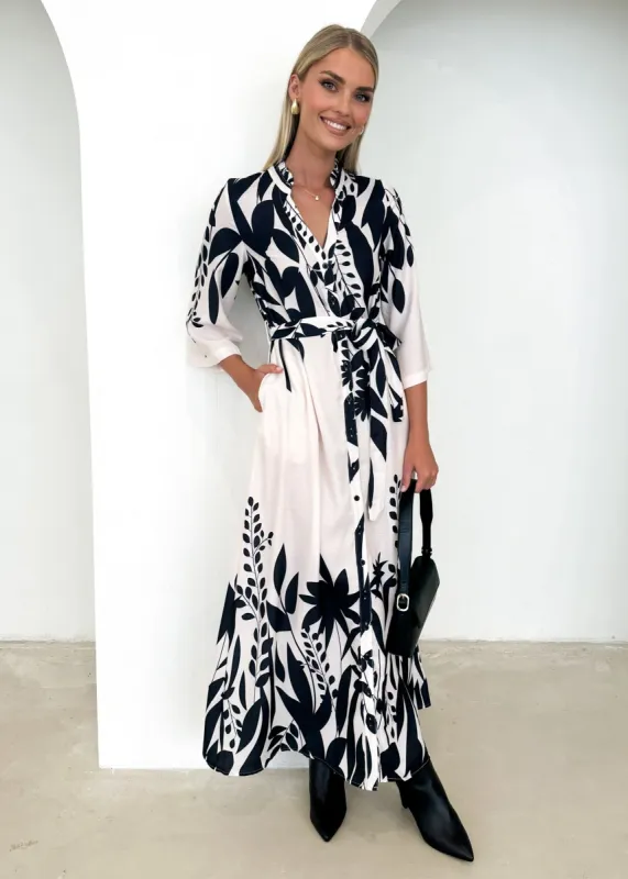 Clairo Maxi Dress - Cream Leaf sold by Gingham & Heels