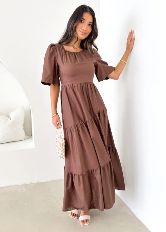 Anello Maxi Dress - Chocolate sold by Gingham & Heels