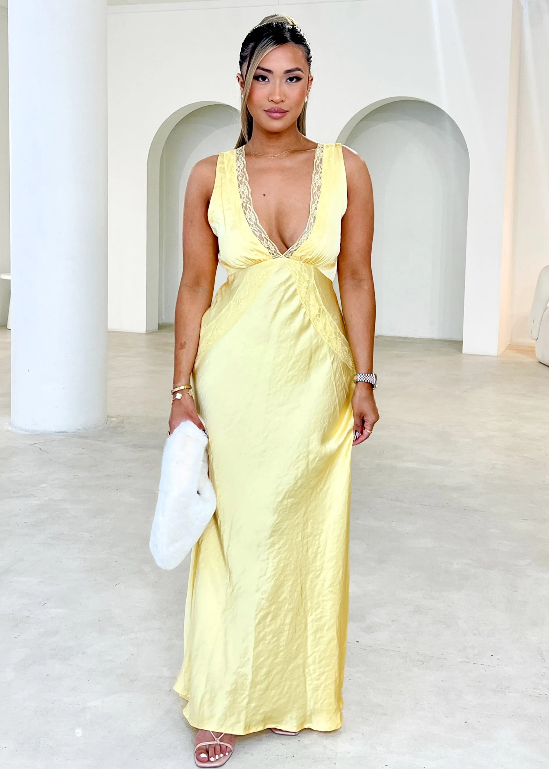 Syrah Maxi Dress - Yellow sold by Gingham & Heels