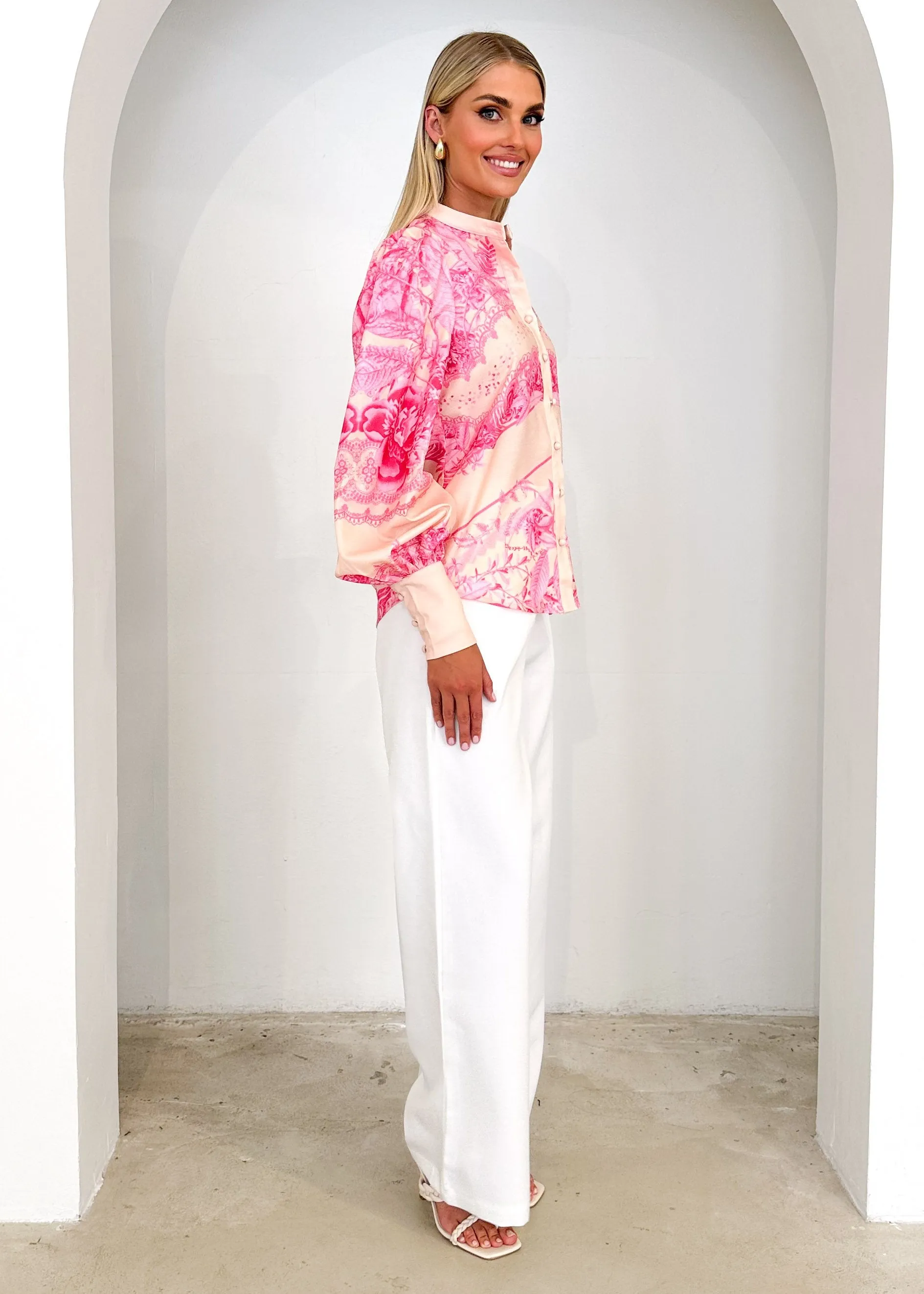 Linnorre Shirt - Pink Floral sold by Gingham & Heels product image thumbnail 4