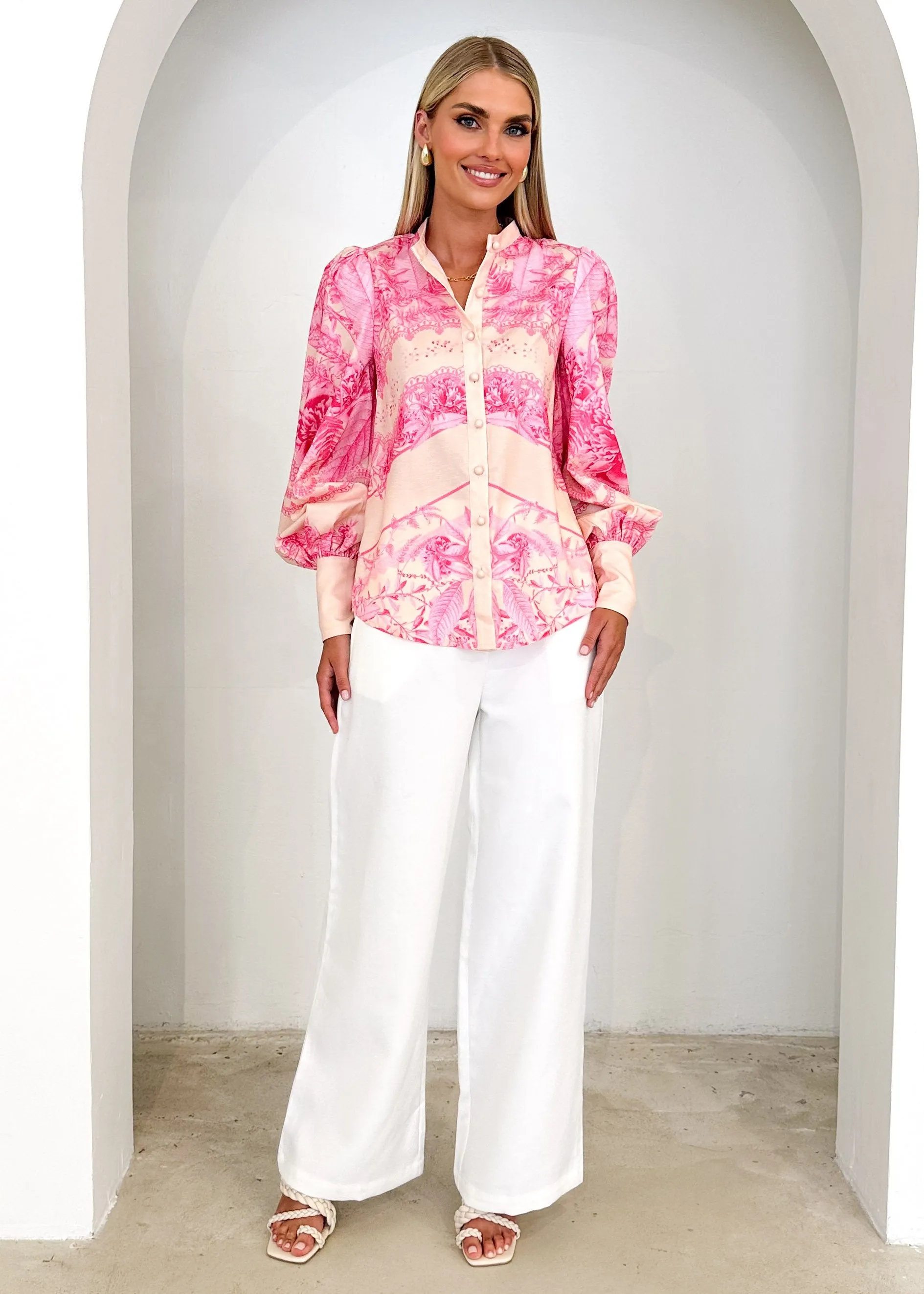Linnorre Shirt - Pink Floral sold by Gingham & Heels product image thumbnail 3