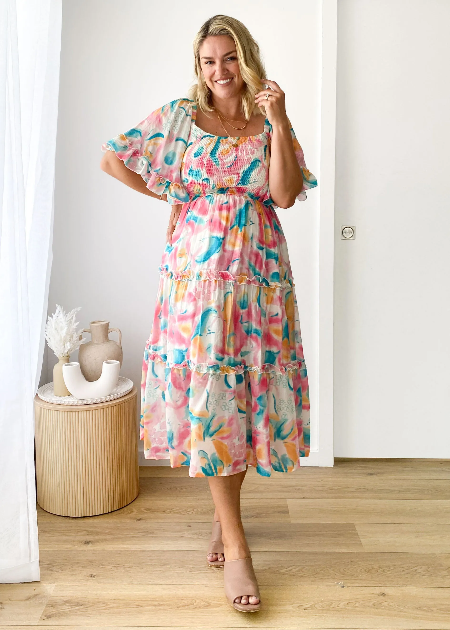 Zance Midi Dress - Turquoise Splash sold by Gingham & Heels product image thumbnail 2