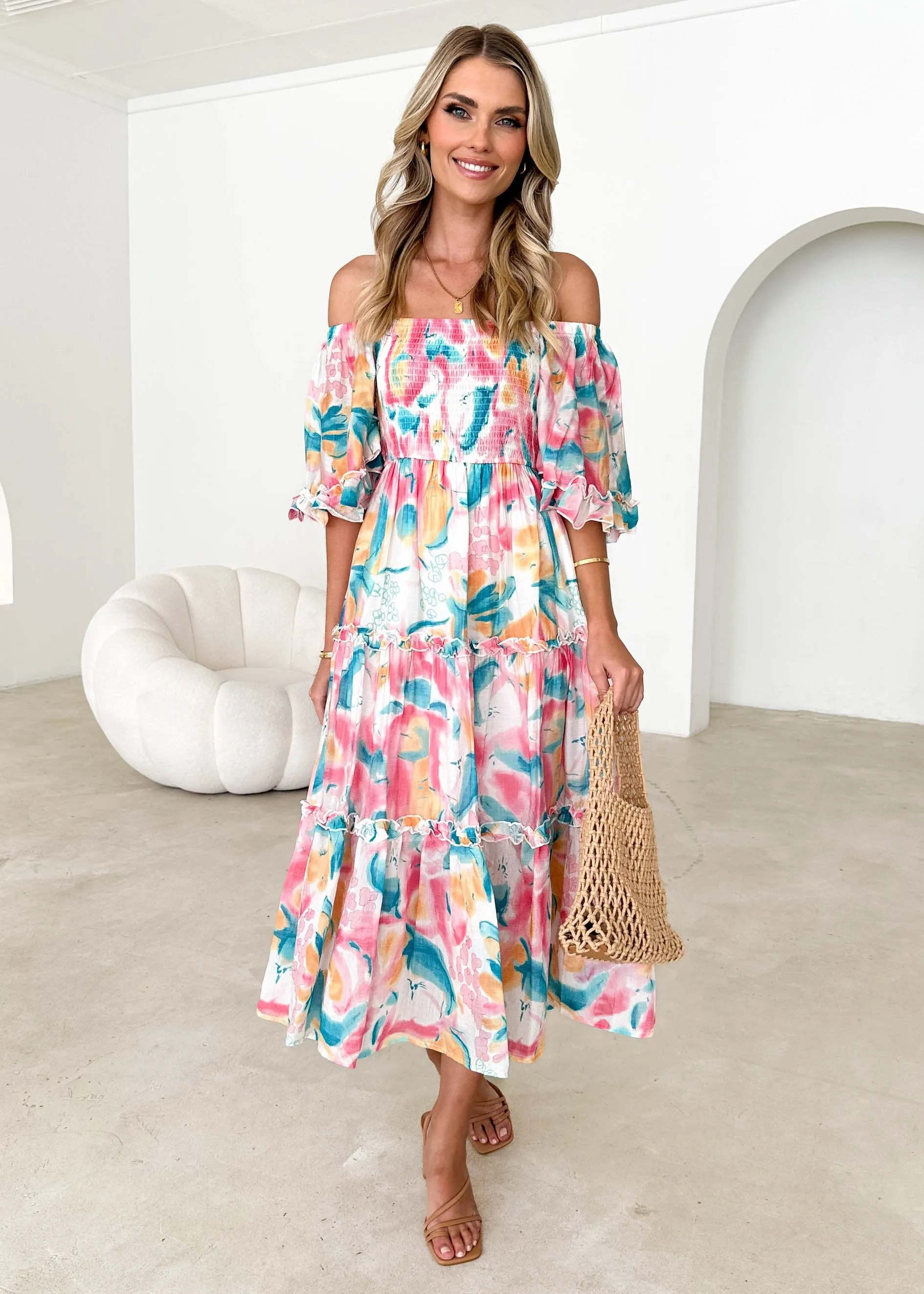 Zance Midi Dress - Turquoise Splash sold by Gingham & Heels product image thumbnail 3