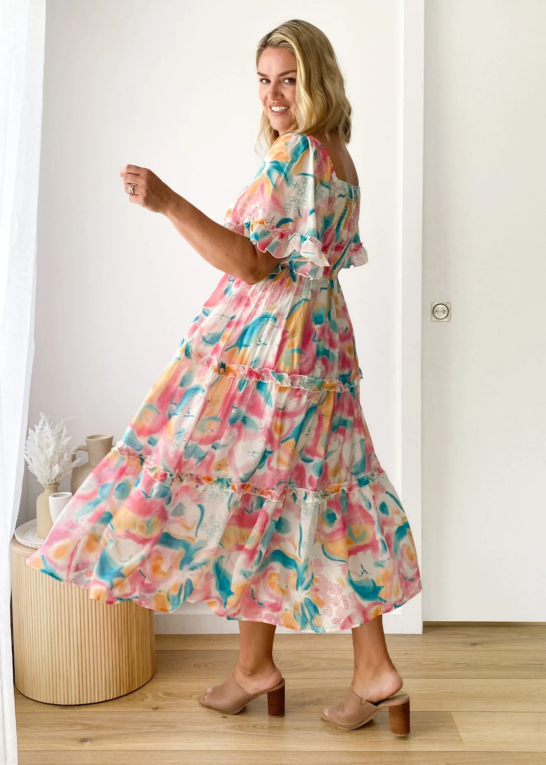 Zance Midi Dress - Turquoise Splash sold by Gingham & Heels product image thumbnail 4