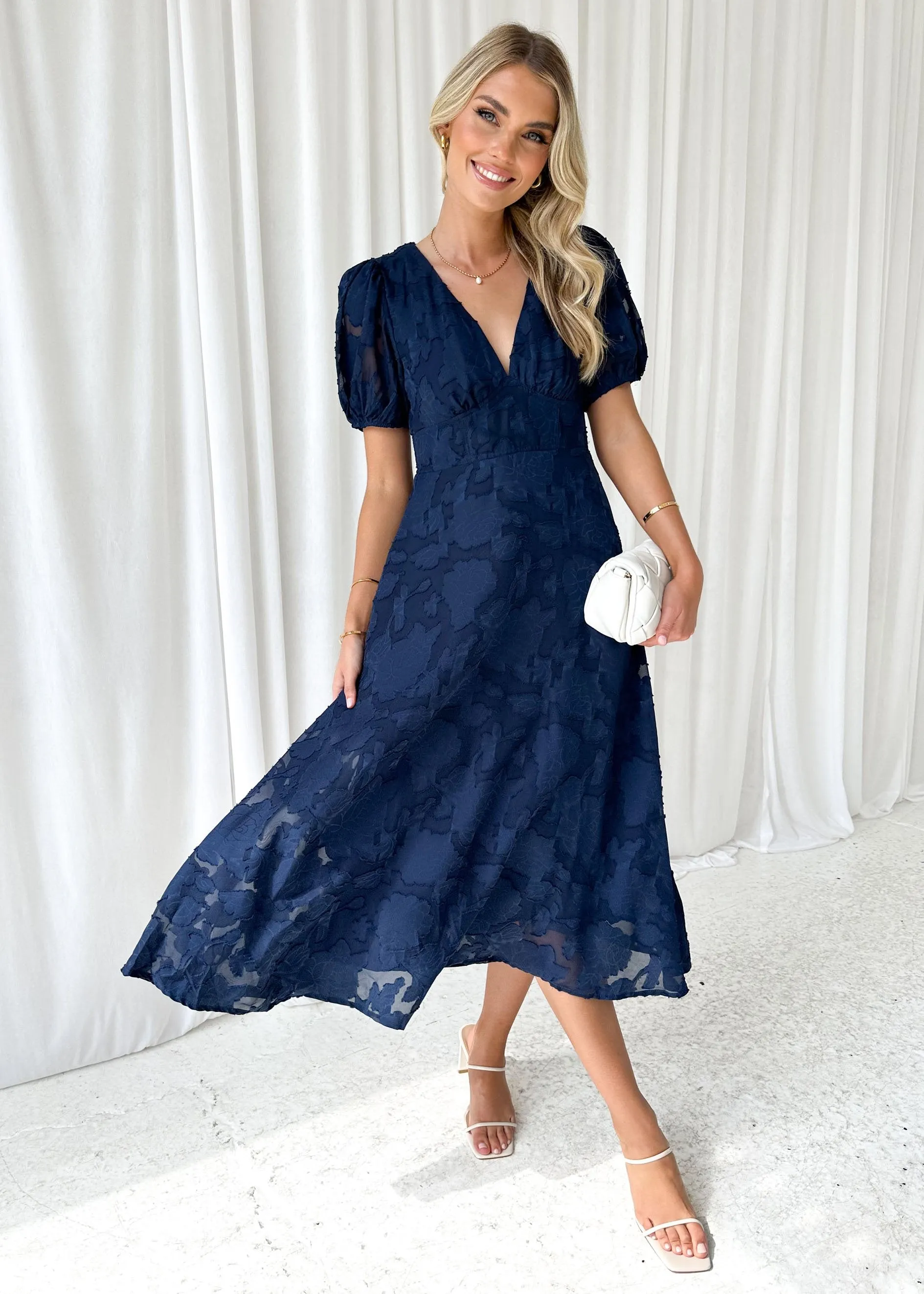 Allegroe Midi Dress - Navy sold by Gingham & Heels