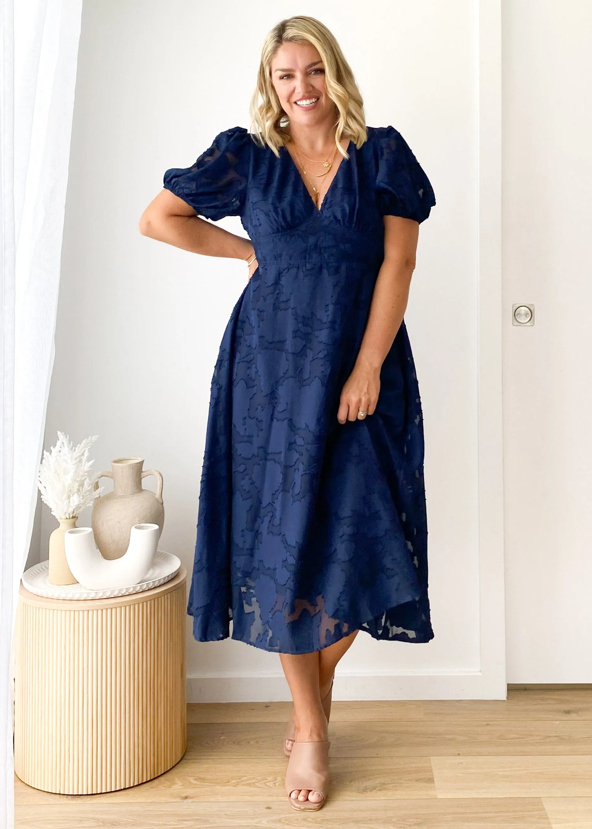 Allegroe Midi Dress - Navy sold by Gingham & Heels product image thumbnail 3