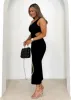Citra One Shoulder Midi Dress - Black sold by Gingham & Heels